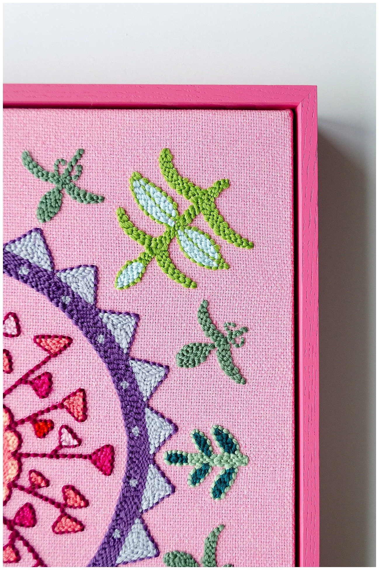 Contemporary wool artwork by Natalie Holland exploring Niuean storytelling through textile design.