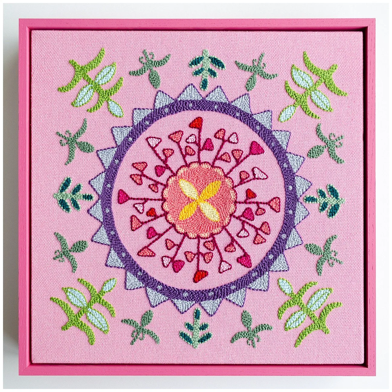 Contemporary wool artwork by Natalie Holland exploring Niuean storytelling through textile design.