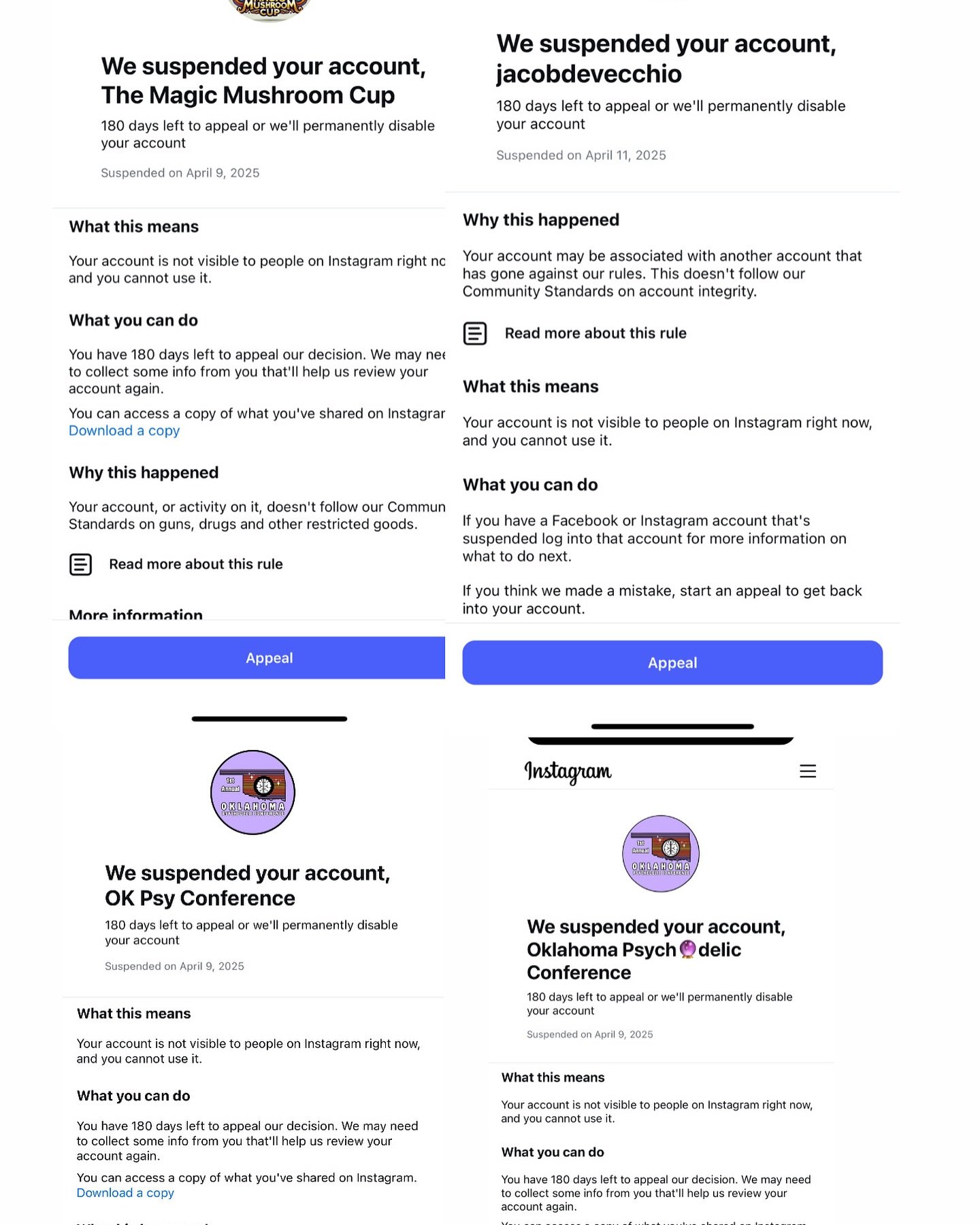 4 accounts suspended in less than 72 hours— and honestly, I’m starting to think it’s not just the algorithm… even my personal page (with ZERO tags or event mentions) got taken down. Coincidence? 🤷‍♂️ Not sure….
L
