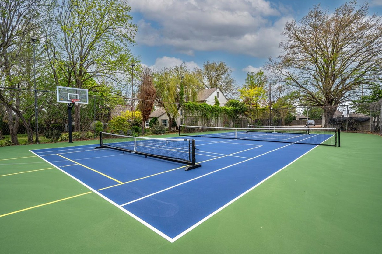 pickleball court in backyard