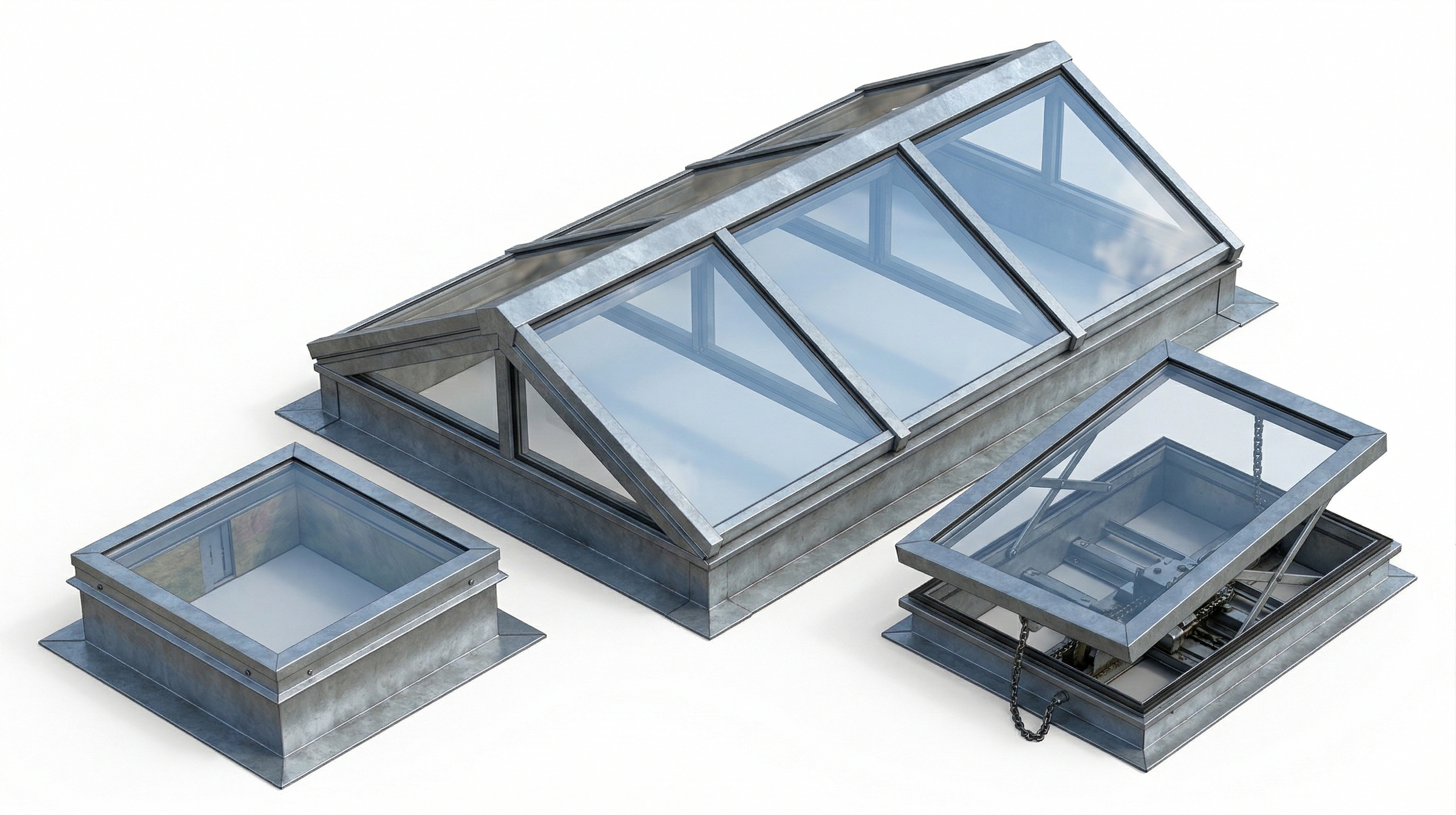 Architectural metal framed skylights