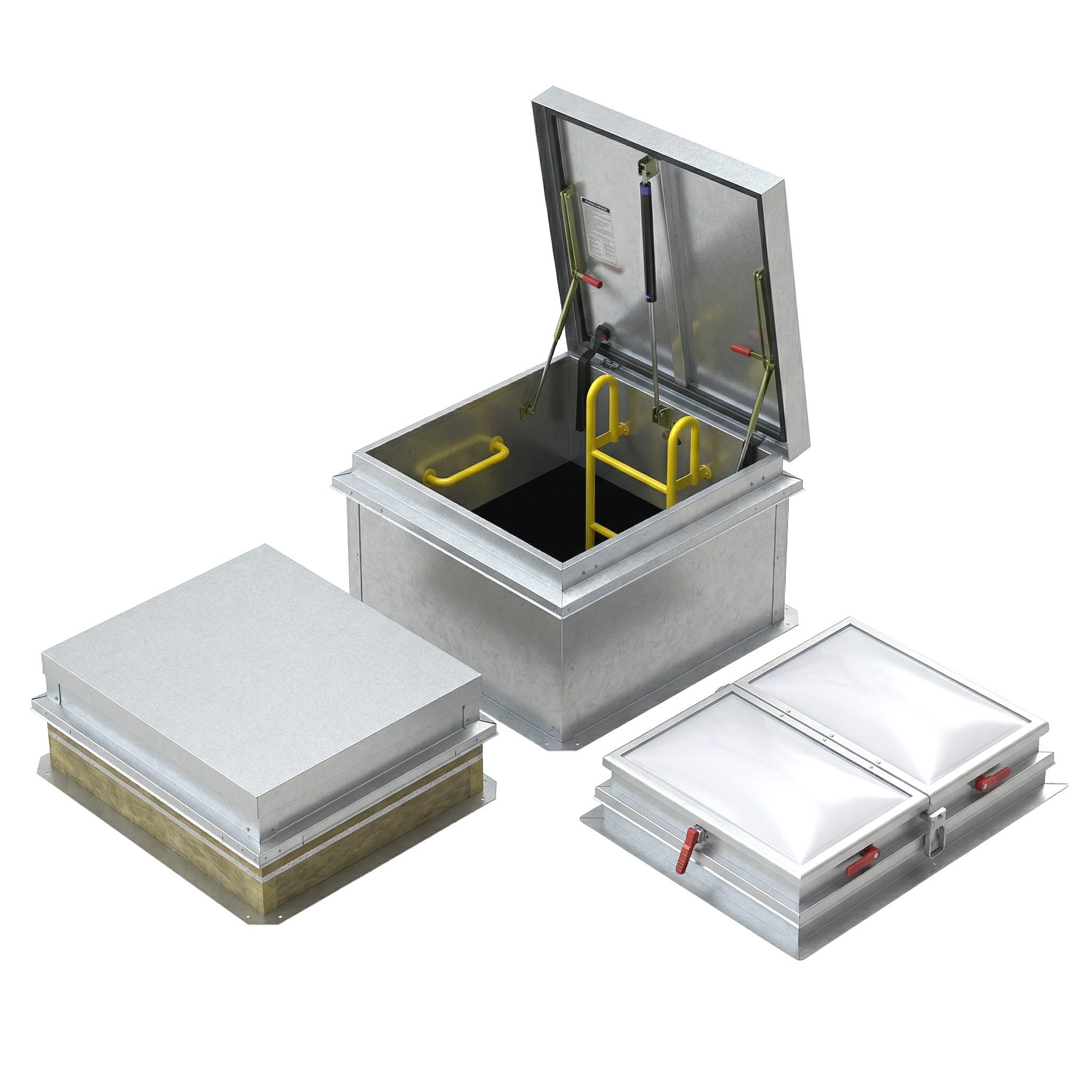 Roof Accessories such as smoke vents, roof hatch and roof curbs