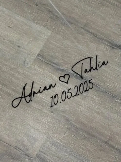 Drop veil | Embroidered - First names and date