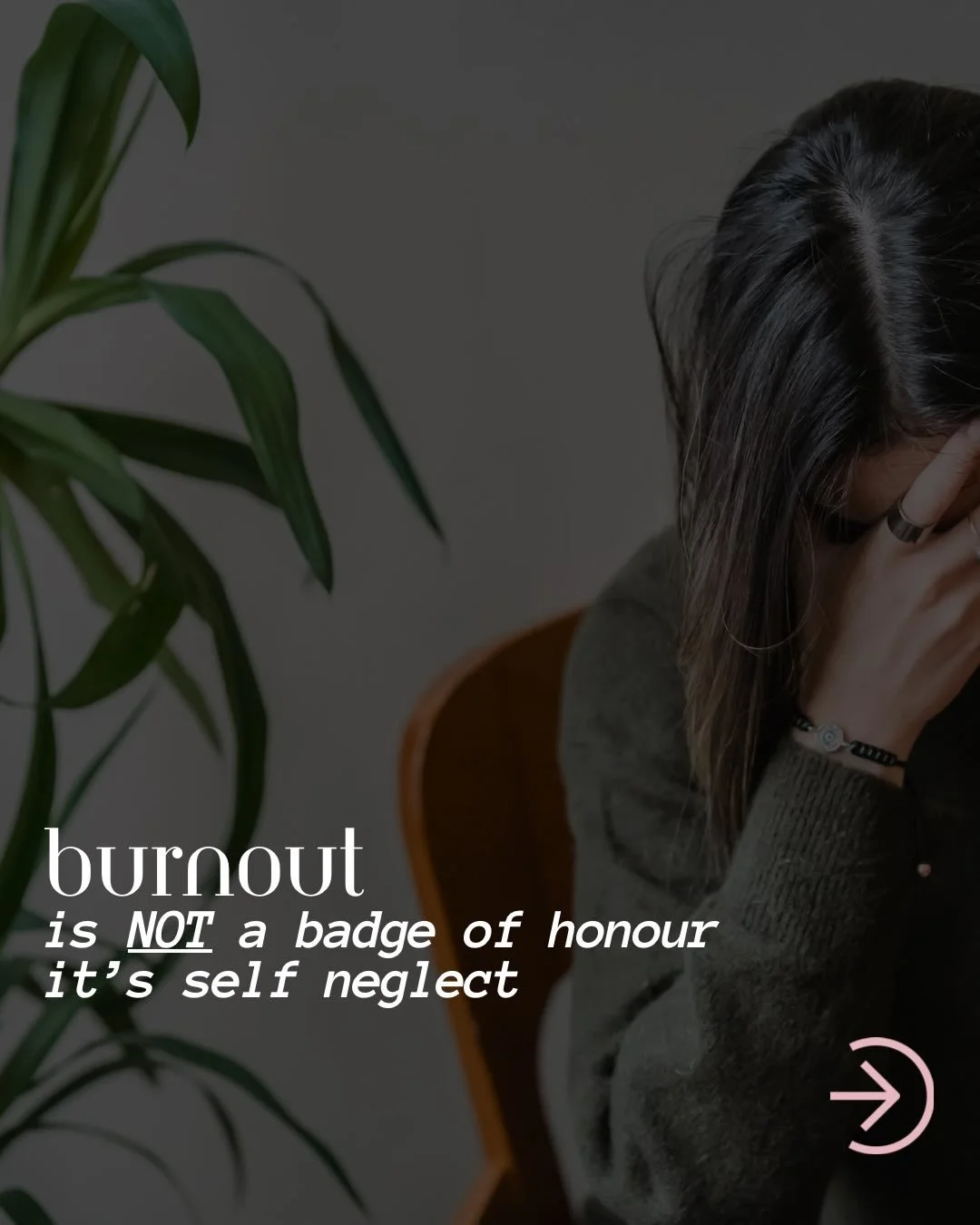 ❌We are not here to grind ourselves into the ground anymore.

❌So many of us have been taught that exhaustion equals commitment. That if we are tired, overwhelmed and running on empty then we must be doing something right.

❌But burnout is not proof 