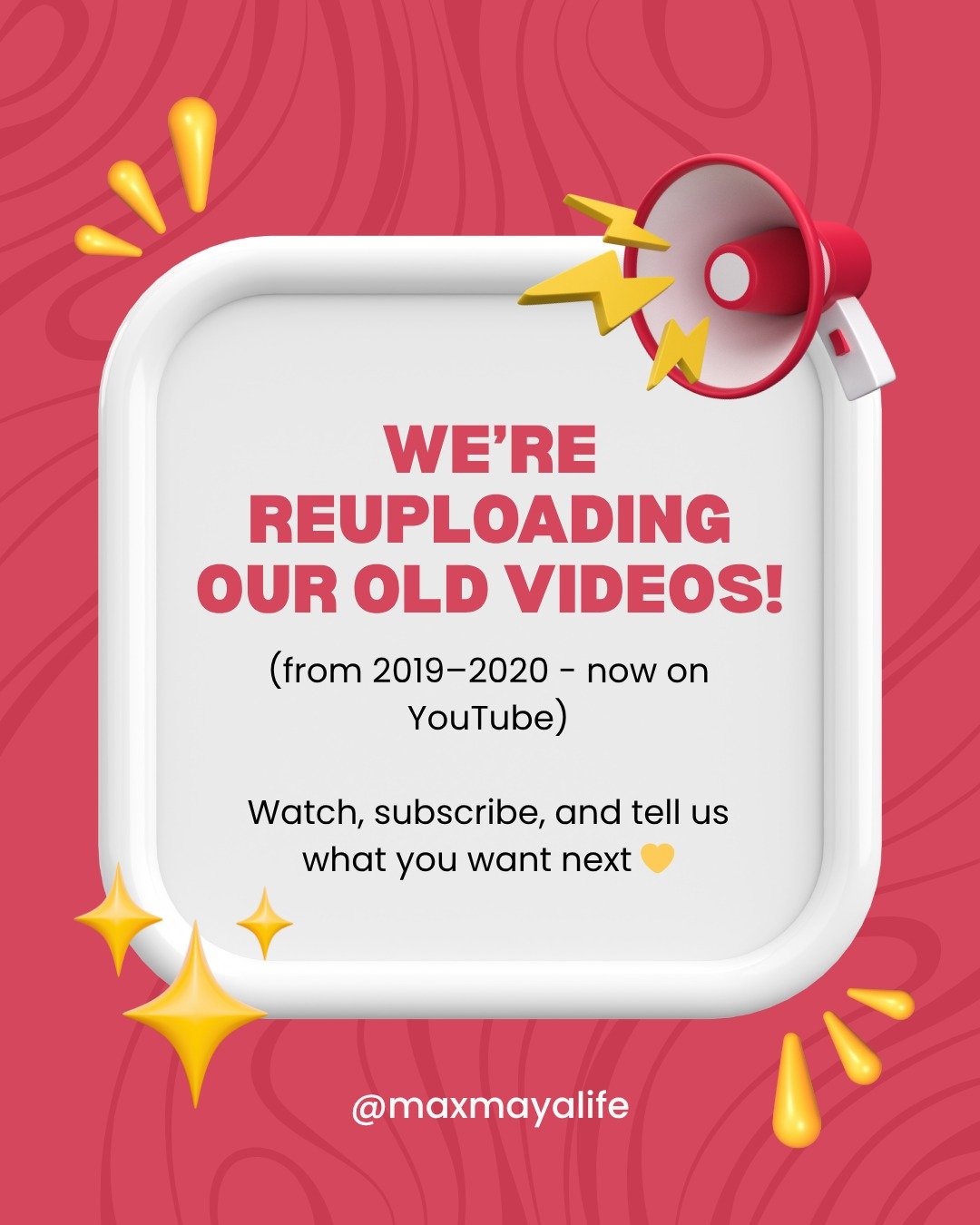 🎥 We&rsquo;re back on YouTube!
We&rsquo;re reuploading some of our old videos from 2019&ndash;2020 🥹

If you missed them the first time (or just fancy a nostalgia trip), head over to our channel to watch, subscribe, and hang out with us there 💛

A