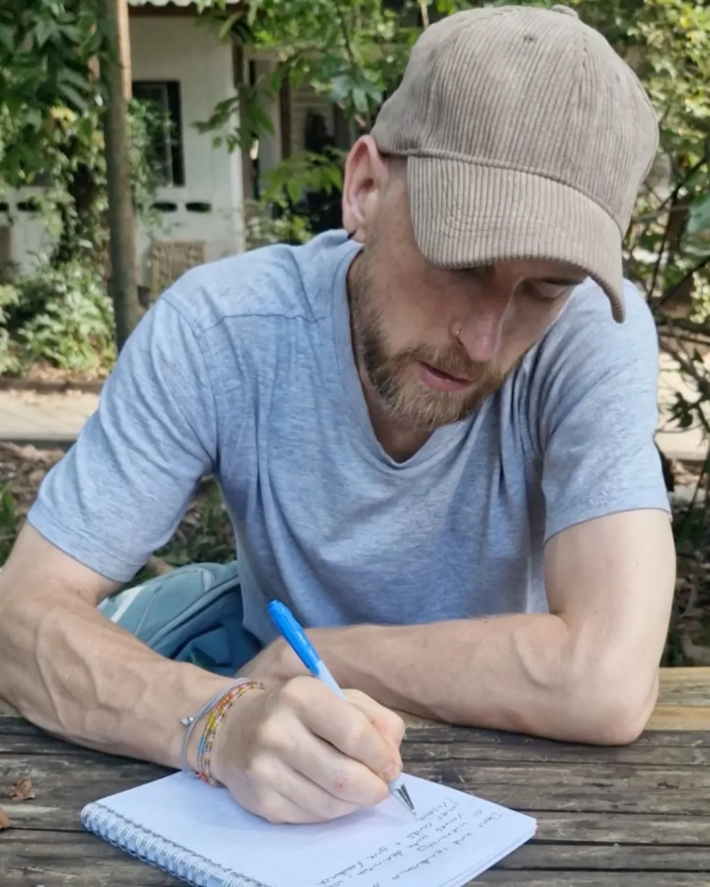 For me, a song almost always starts with lyrics. The melody, chords and rhythm usually come later.

Even though I love writing, I can still put it off - waiting for the right conditions, convincing myself there are more urgent things to do. Blank pap