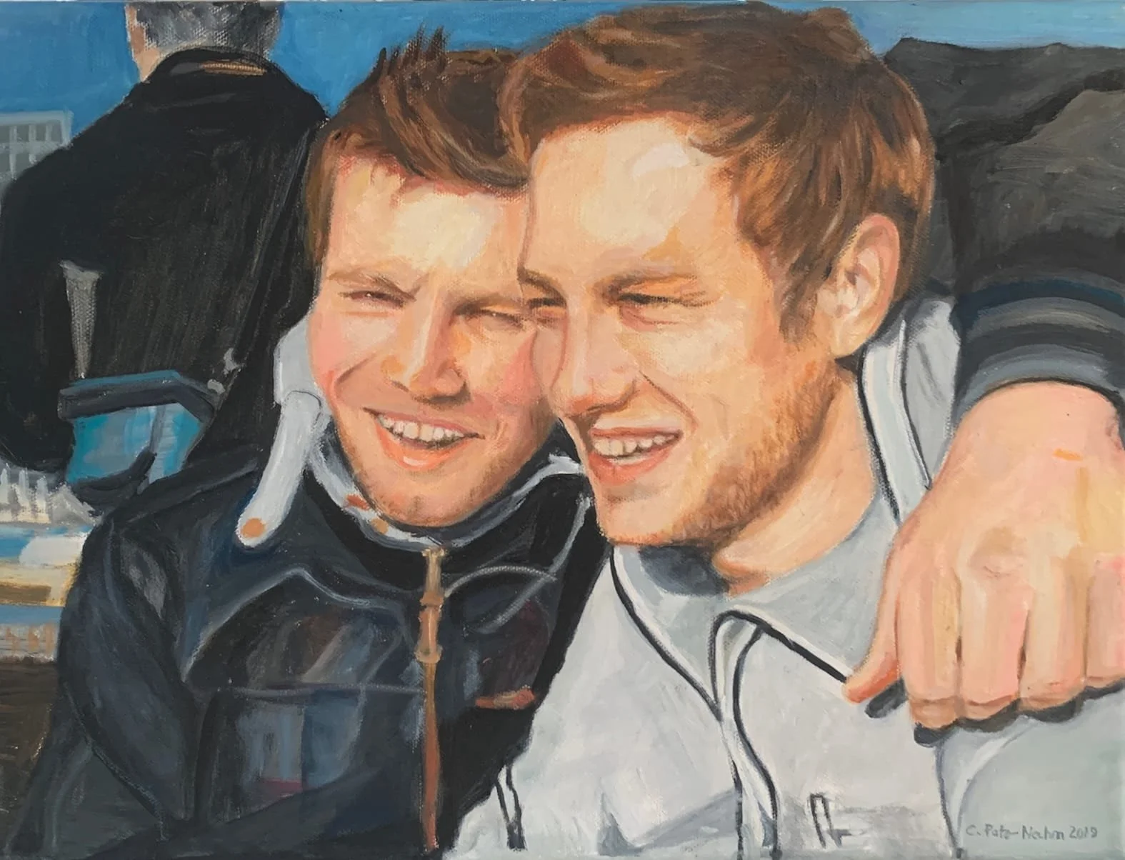 Freunde – 30x40cm, Öl auf Leinwand