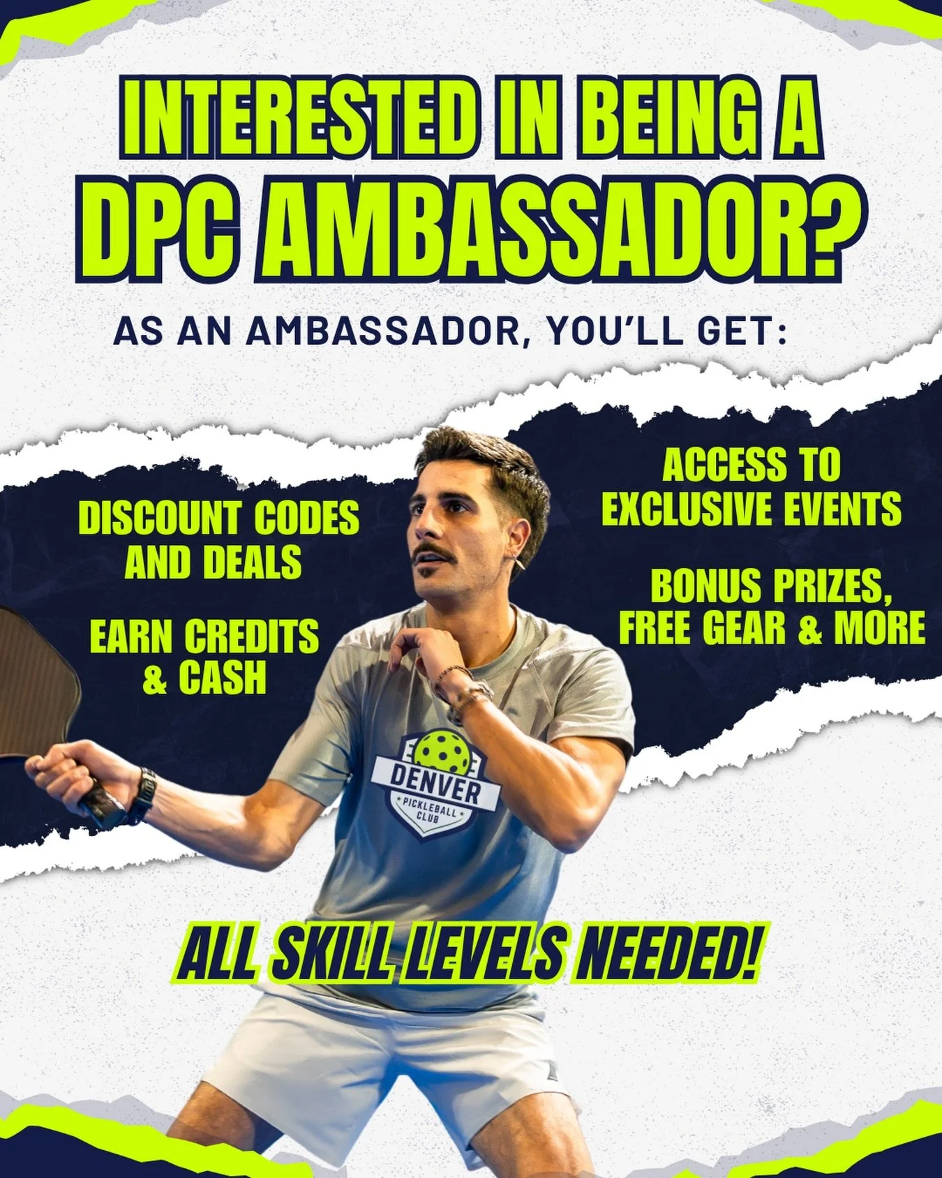 We&rsquo;re looking for a few more DPC ambassadors of all skill levels to help spread the word for our upcoming events and tournaments 🏓🙌 Apply now, link in bio 👆 As an ambassador, you&rsquo;ll get:
✅ Discount codes for friends
✅ A chance to earn 