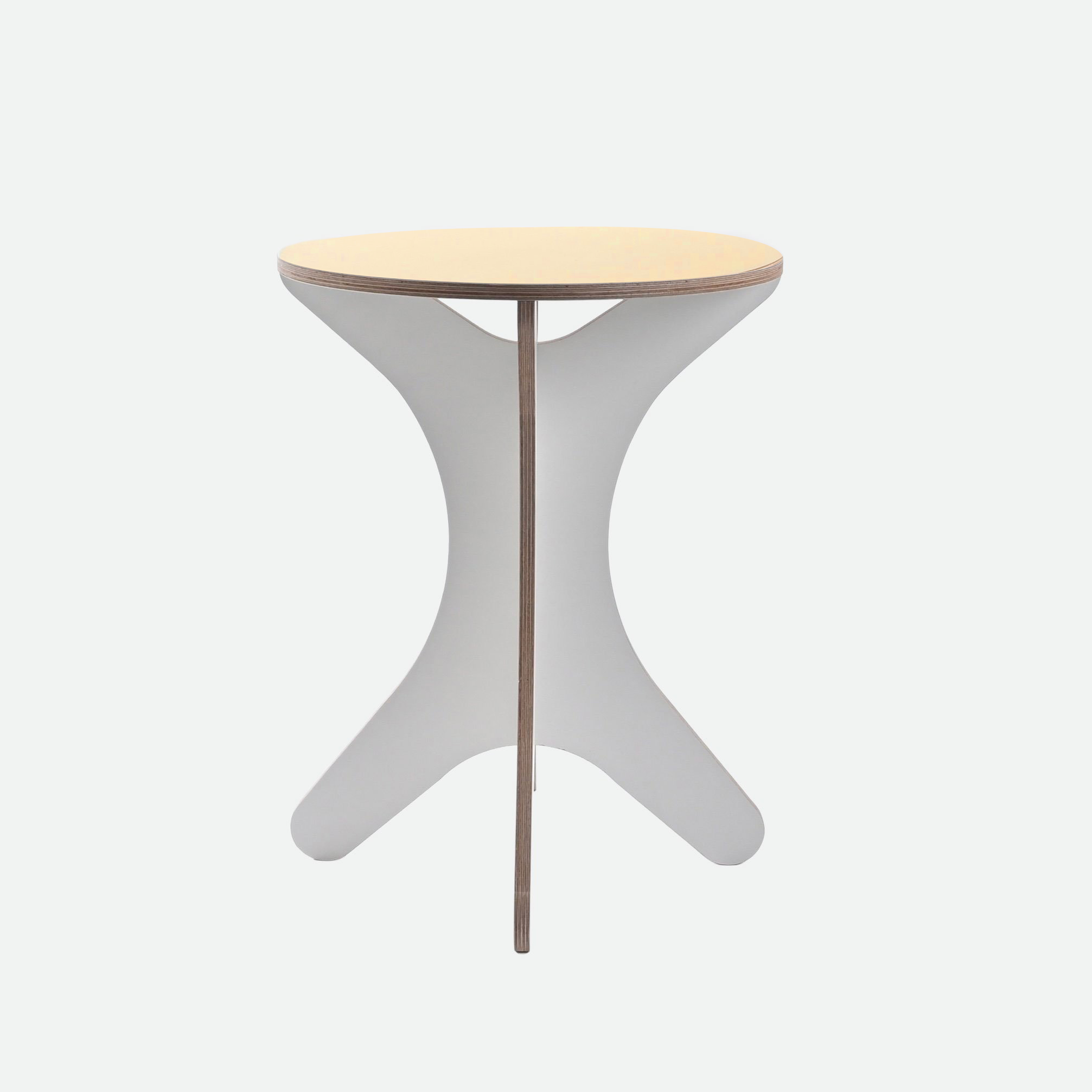 Pop side table – White & Mustard Ply