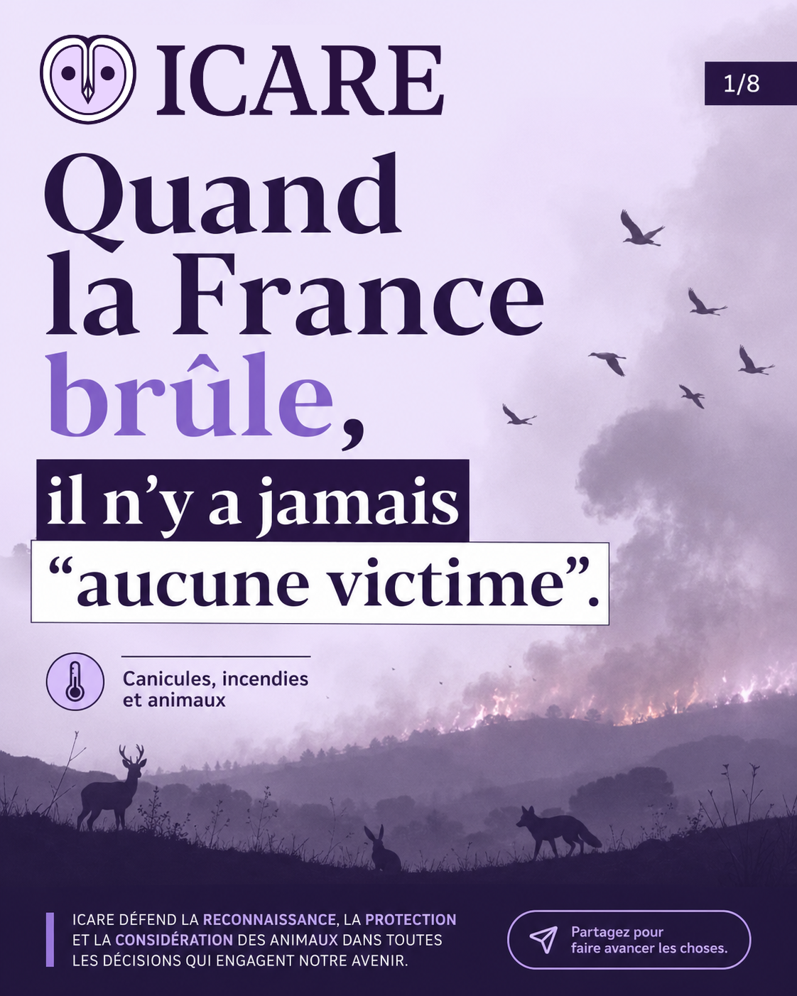 Canicules et incendies: Aucune victime animale ne doit rester invisible