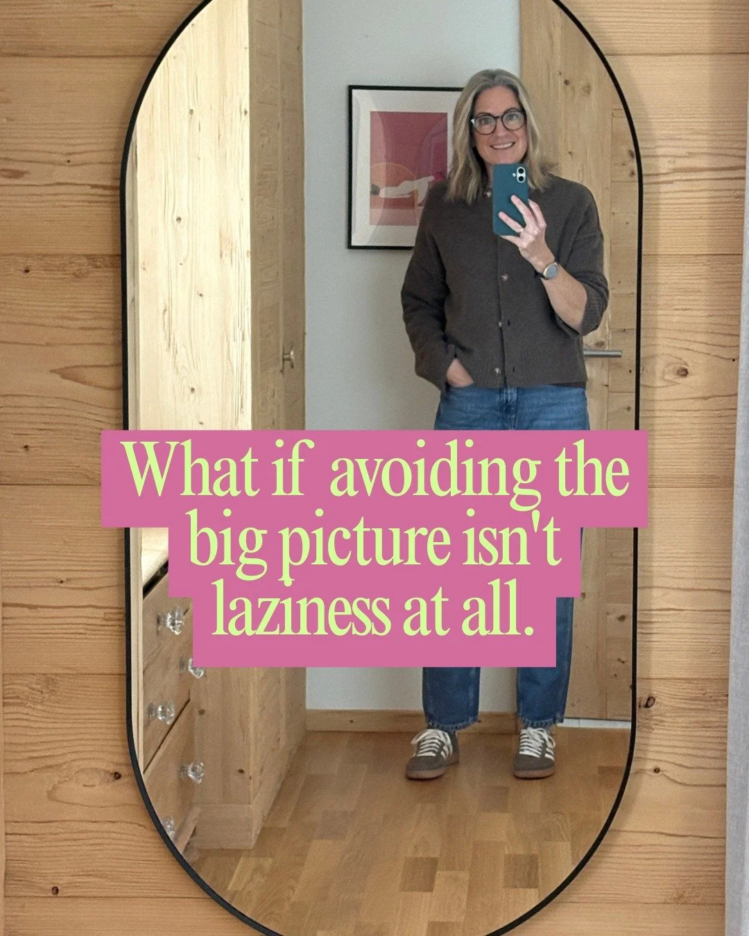 That moment when you realise you've been choosing the small stuff on purpose.

Not because you're disorganised.  Not because you don't have big ideas.
Because looking further ahead just feels heavy right now.

If that's where you are... that feeling 