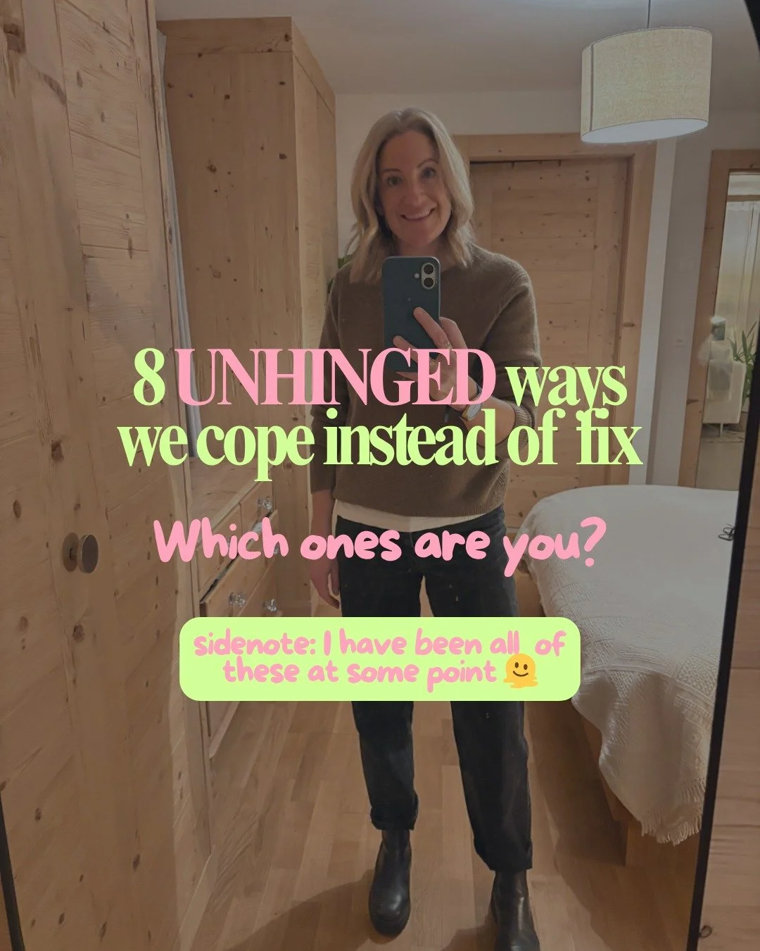 There's a specific kind of logic that kicks in when we know we need help 🫠

We tidy up first. Get a bit more on top of things. Wait until we're ready.

You're not hiring a coach because you're on top of it. You're hiring a coach precisely because yo