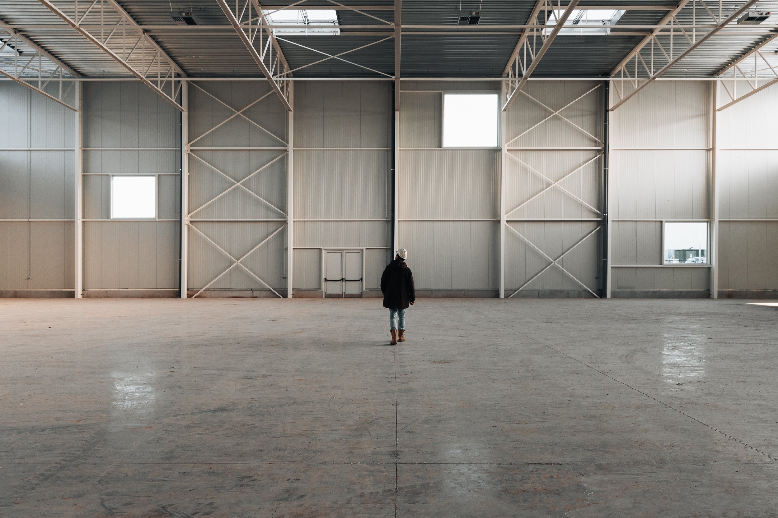 Fill in the blanks. Empty hall without the stacks and shelves to come.