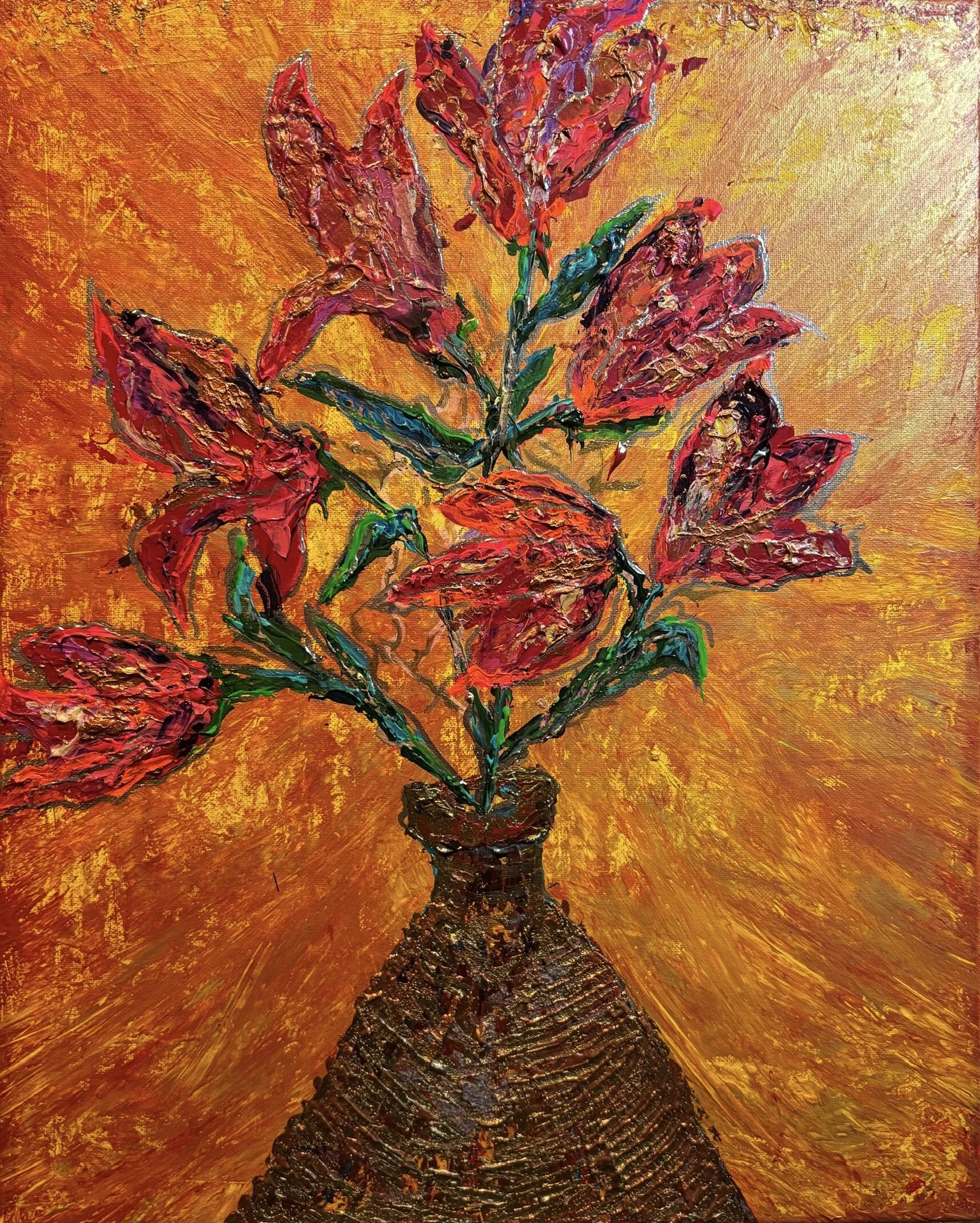 "Bland But Glittery" Acrylic on canvas 16x20