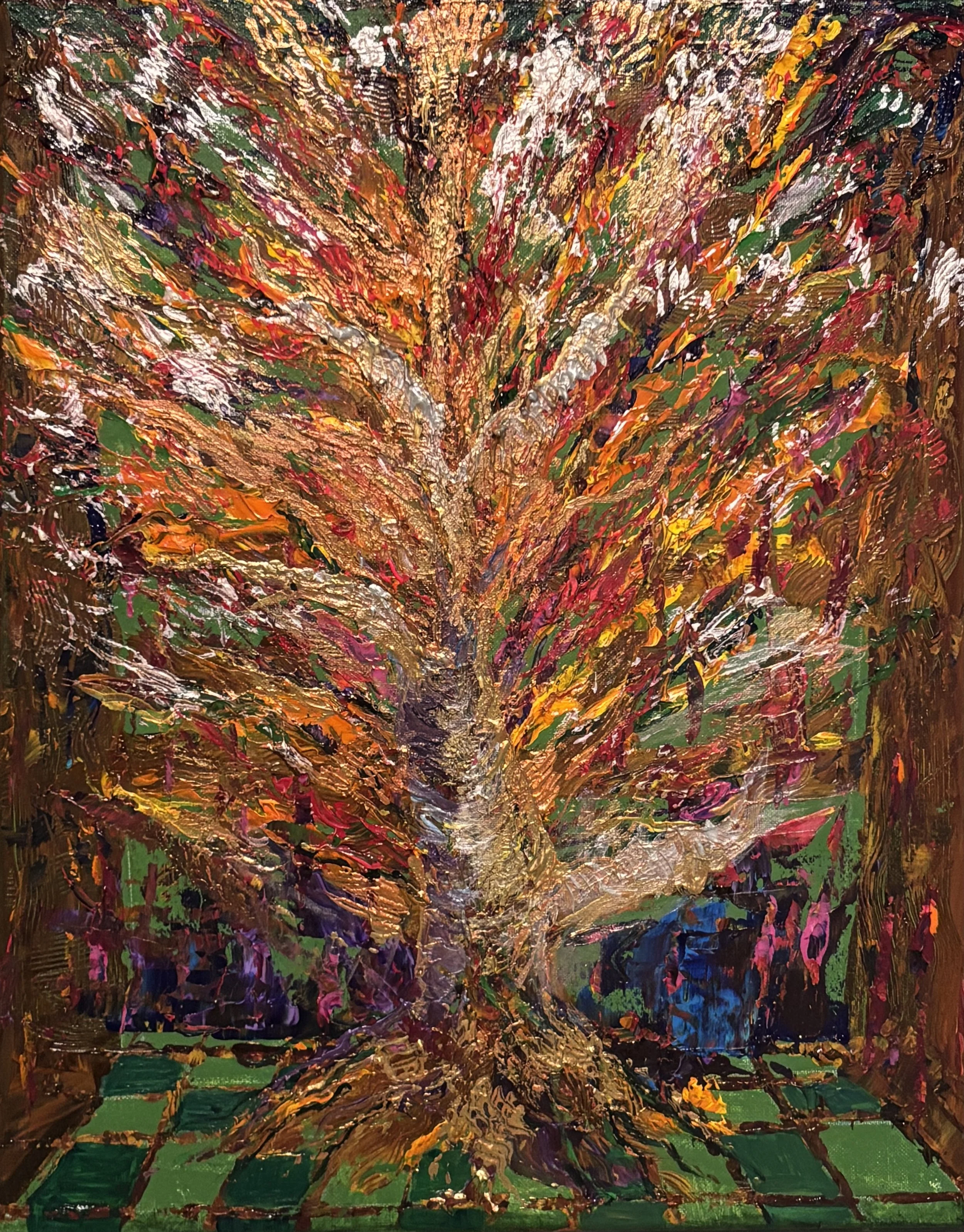 "Last Tree In A Golden Cage" Acrylic on canvas 20x16