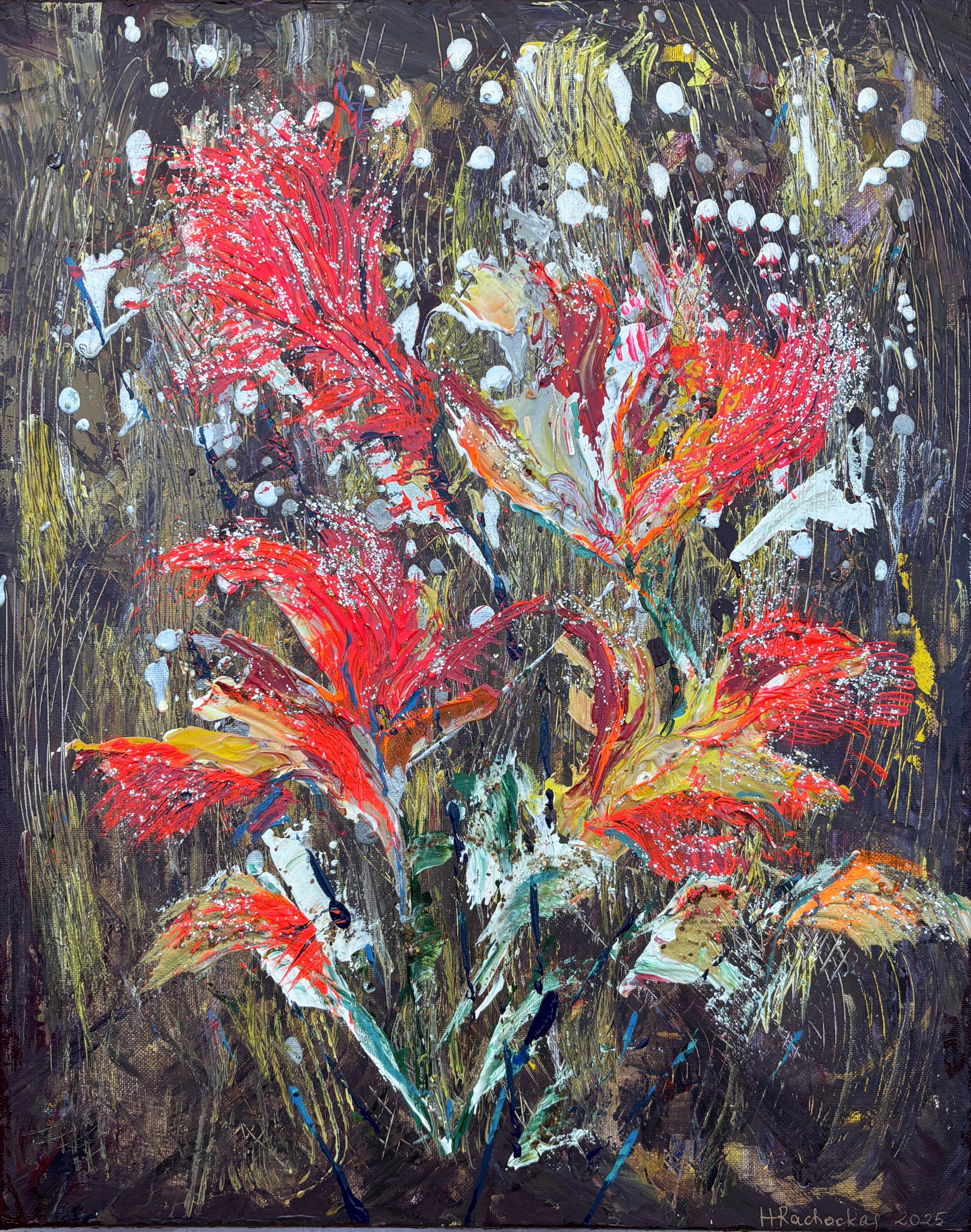 "Autumn of Peace I - Lily Fire" Acrylic on canvas 16x20