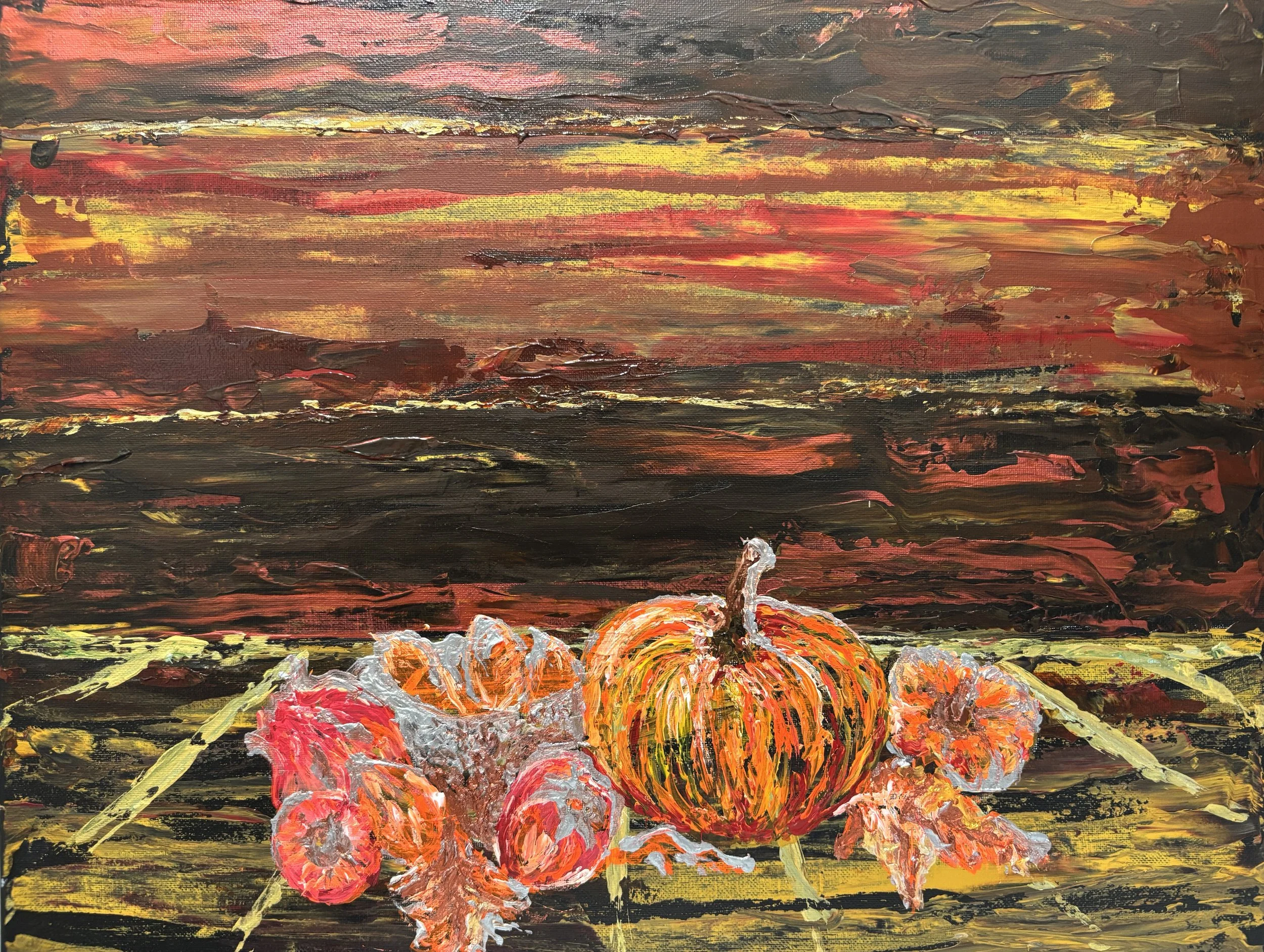 "The Harvest Sky" Acrylic on canvas 20x16