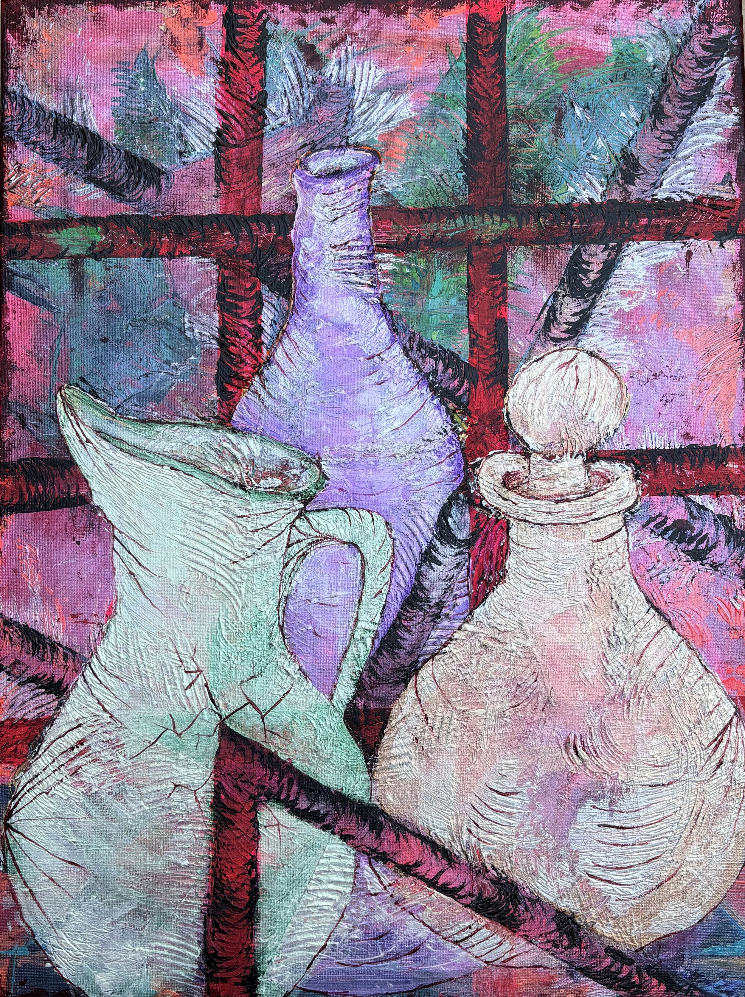 "The Grid Survival" Acrylic on canvas 18x24
2026