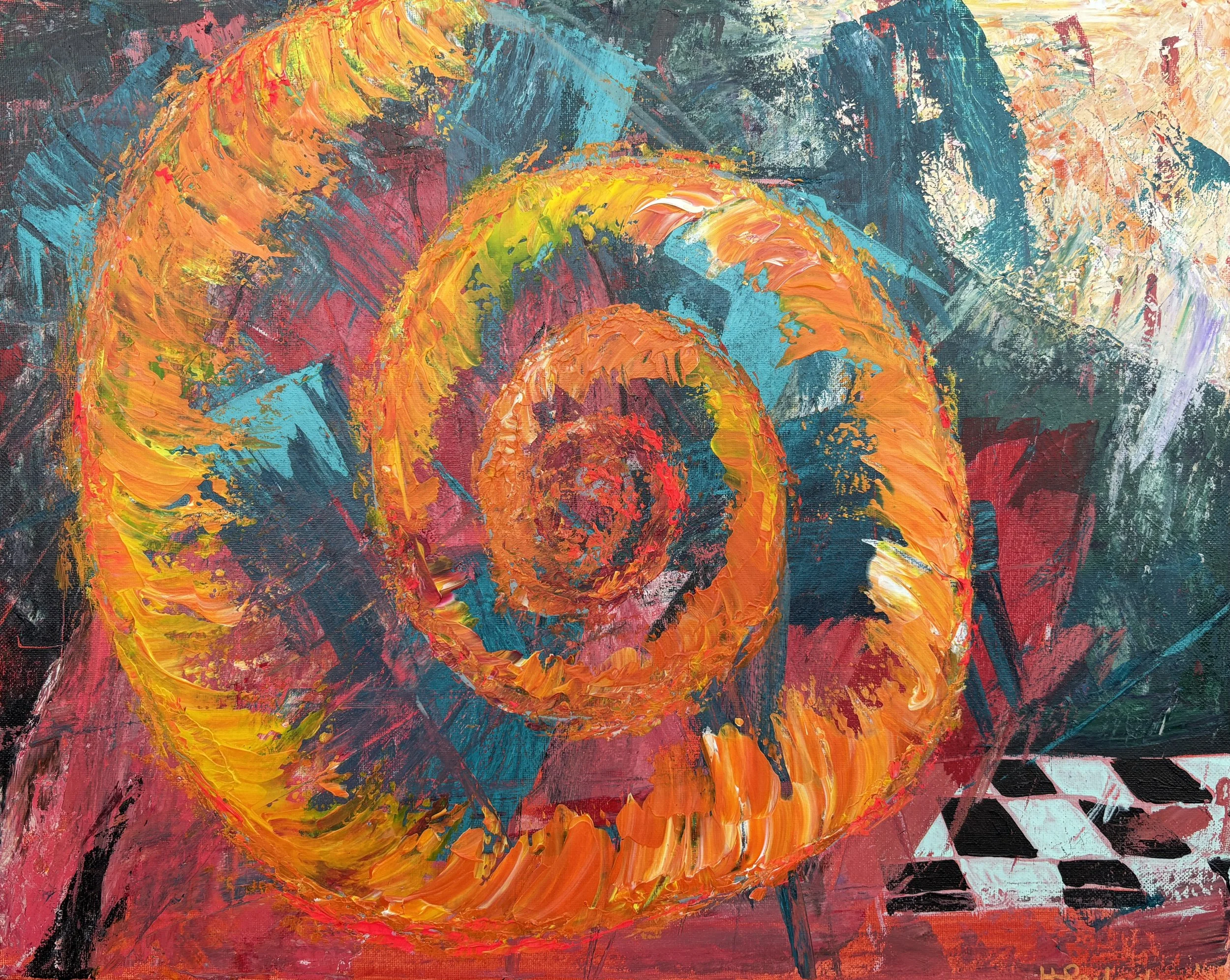 "Through the Rings of Fire" Acrylic on canvas 16x20