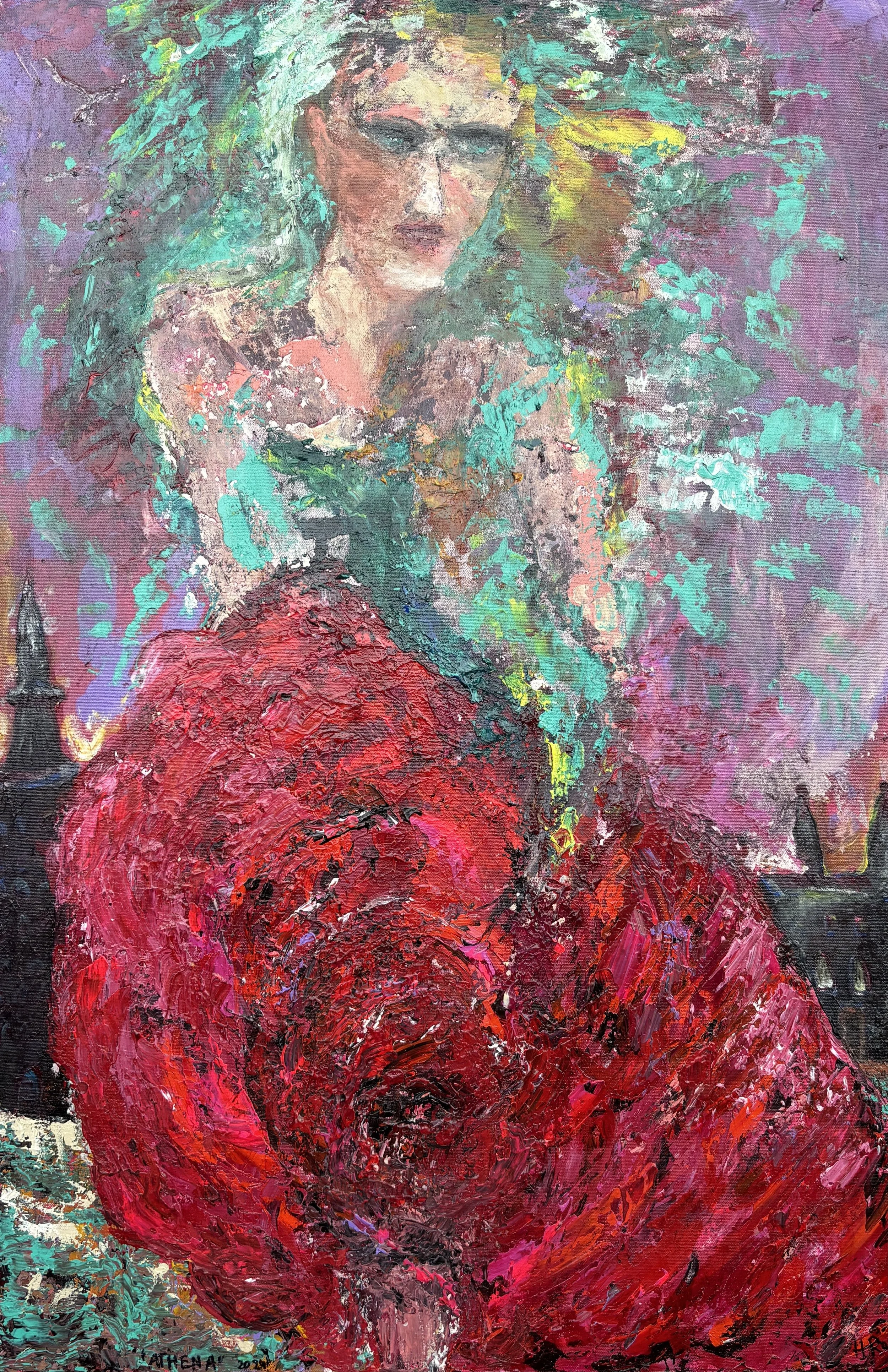 "Athena" Acrylic on canvas 20x36