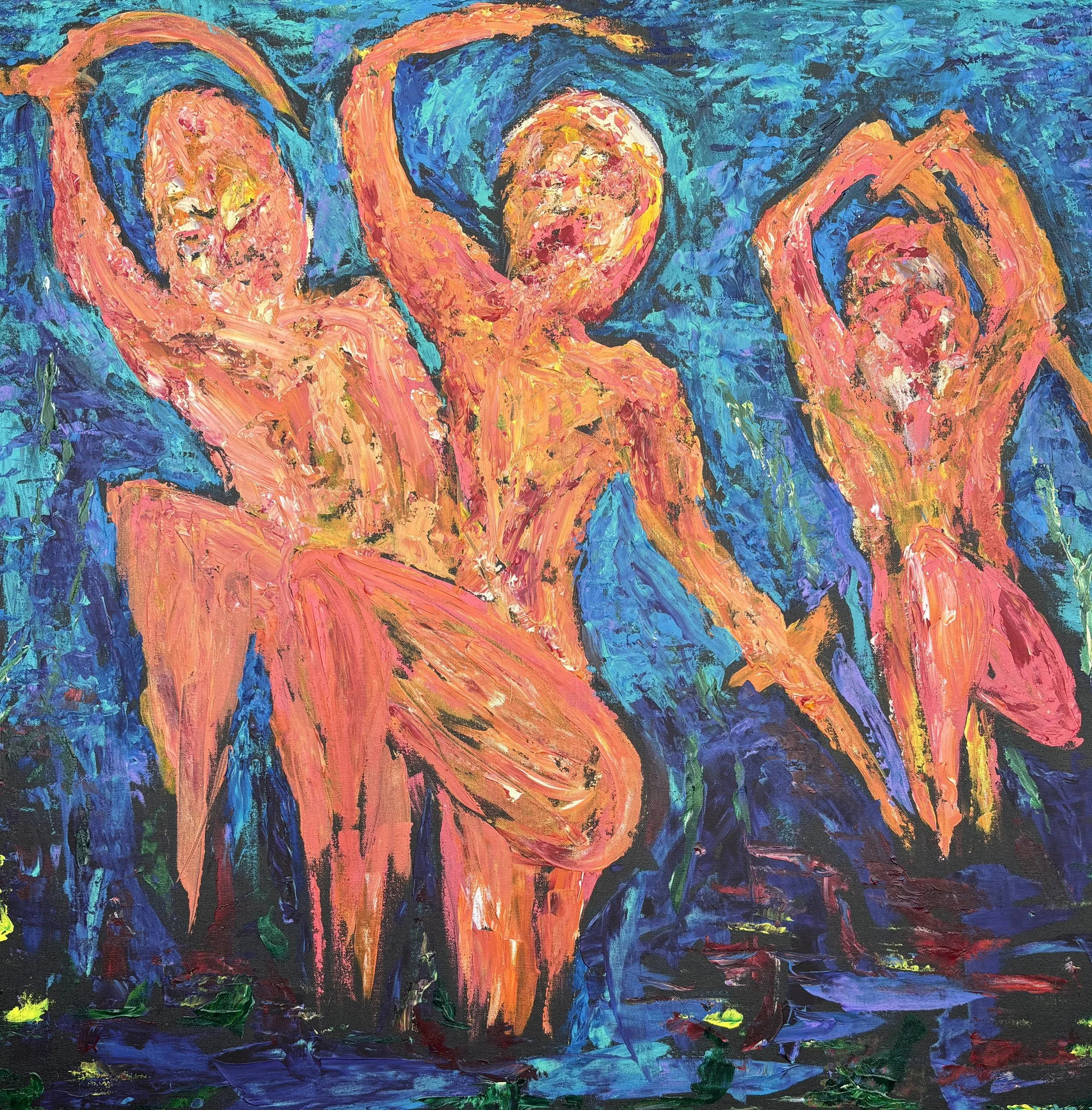 "Three to Tango" Acrylic on canvas 36x36