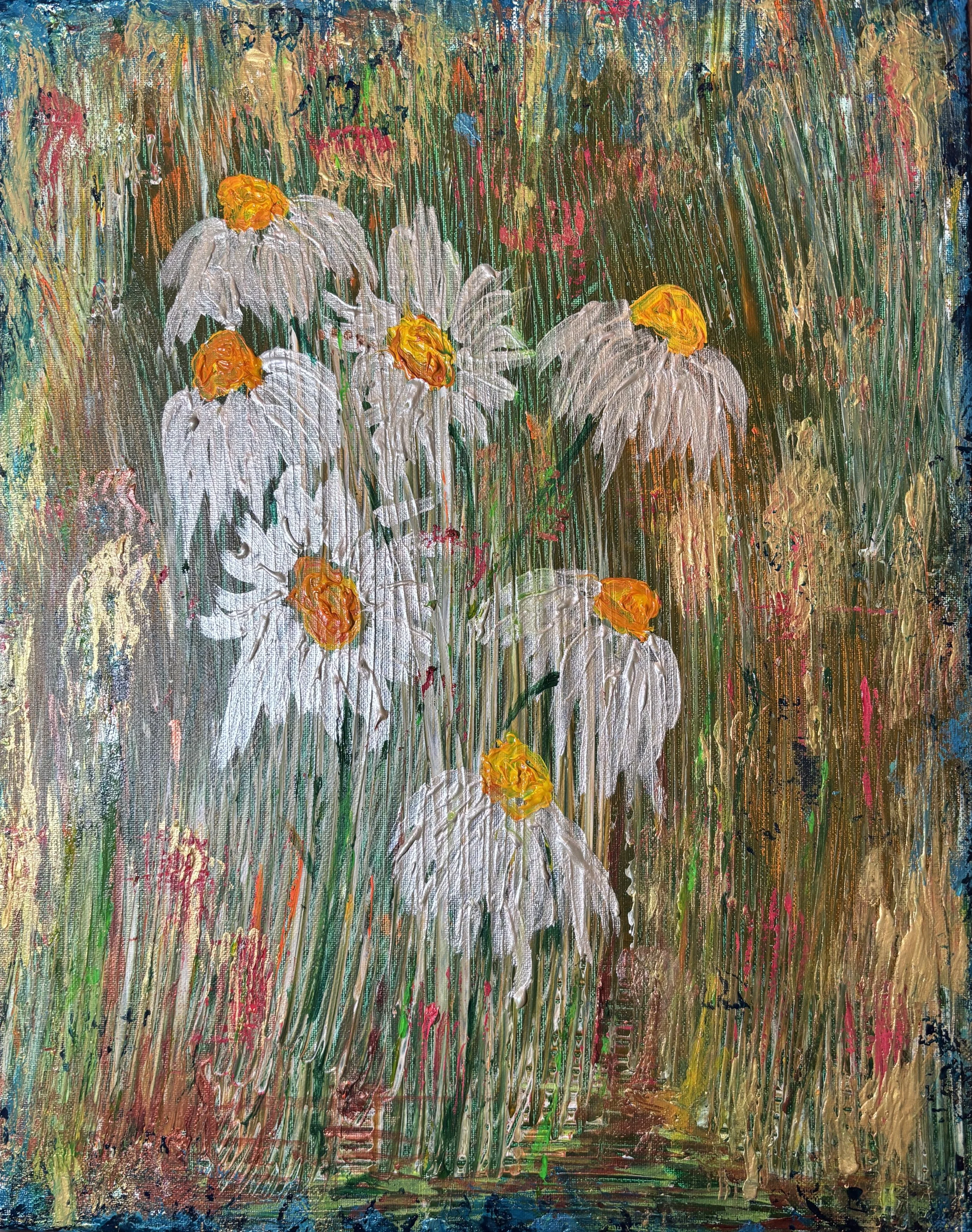 "Fell Asleep In a Field of Daisies" Acrylic on canvas 16x20