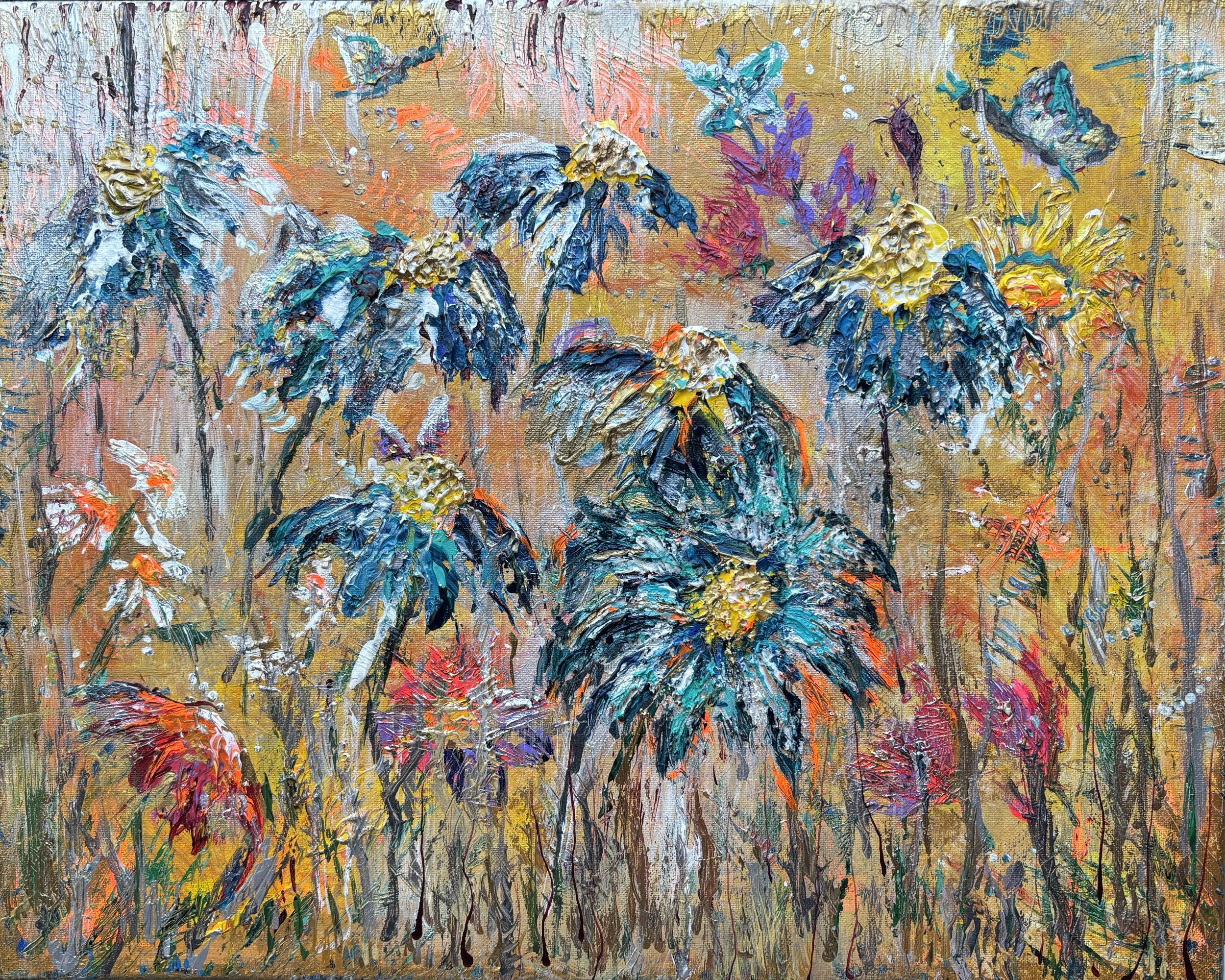 "Golden Hour Blues" Acrylic on canvas 16x20