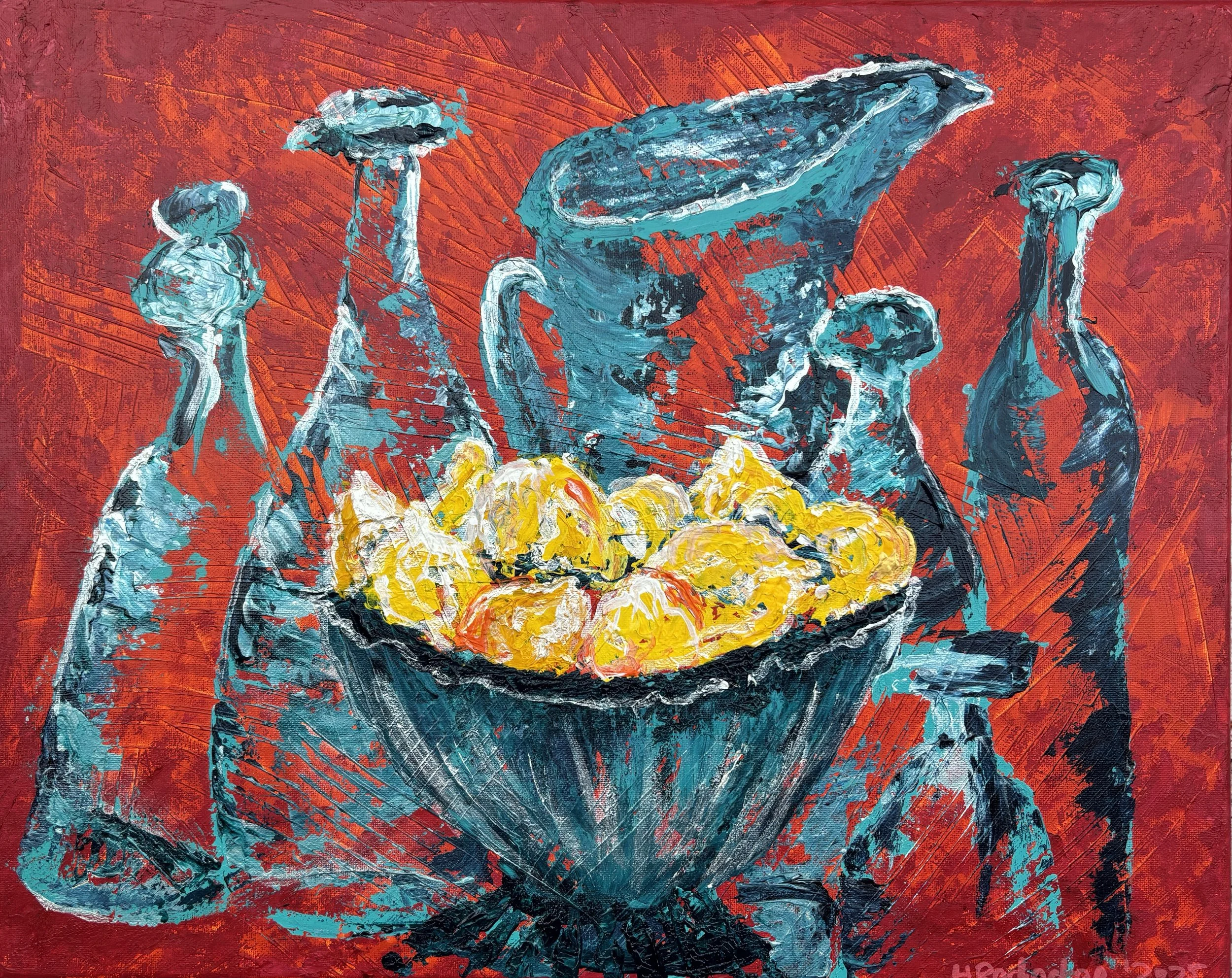 "Bowl Of Lemons And The Empty Vessels" Acrylic on canvas 16x20