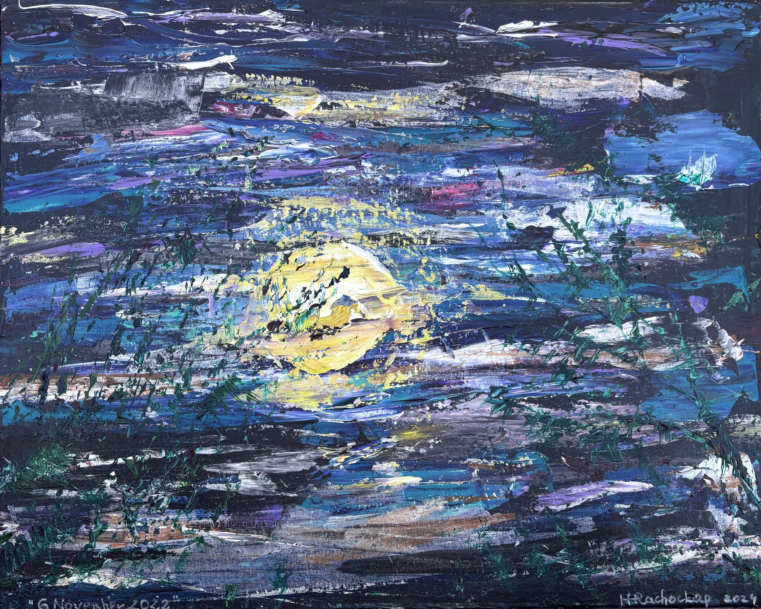 "November Night" Acrylic on canvas 16x20