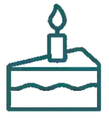 A teal-colored Buddha statue sitting on a rectangular platform with an open box below it.