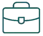 A black briefcase with a handle on top.
