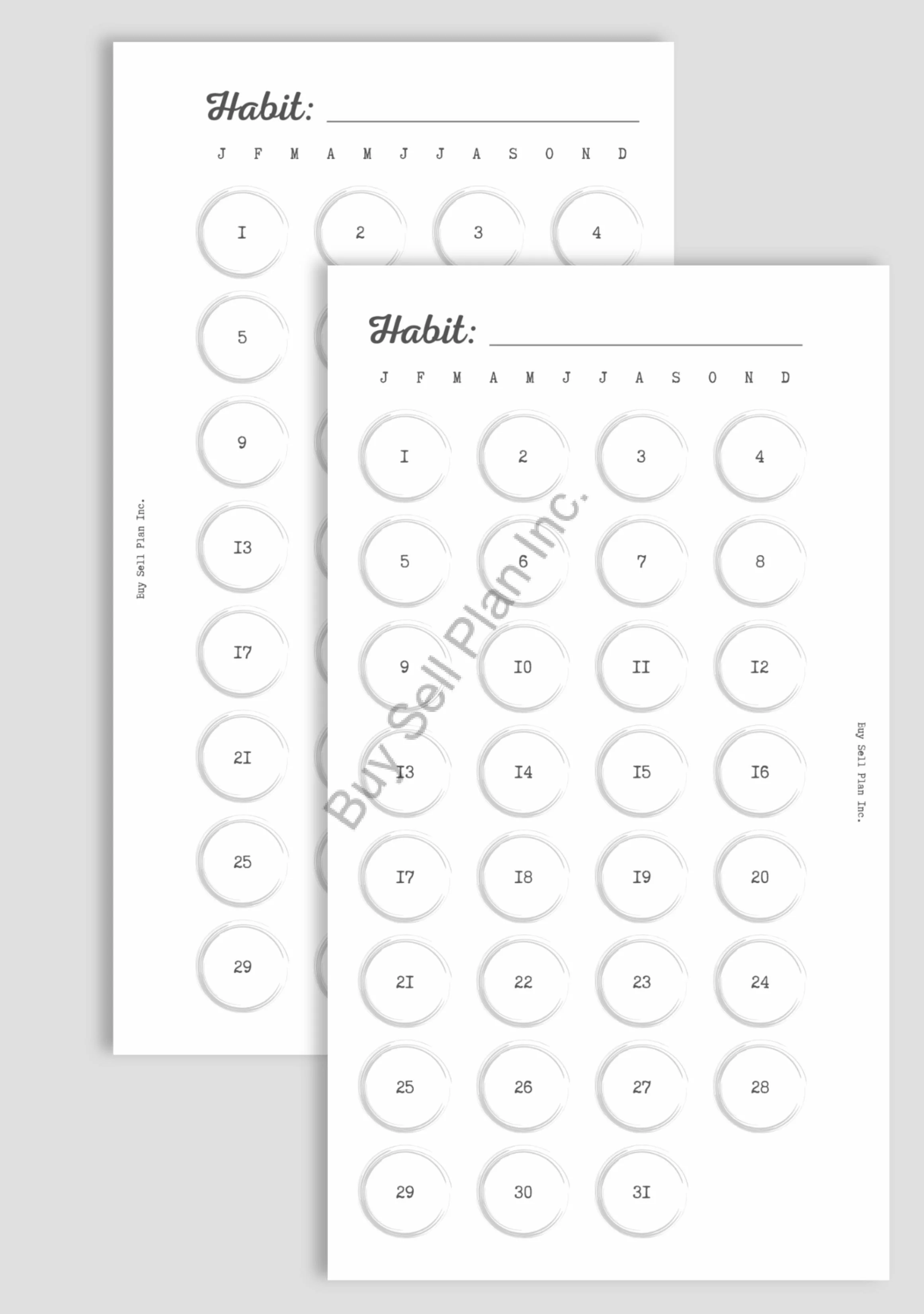 Habit Tracker, Grey, Personal