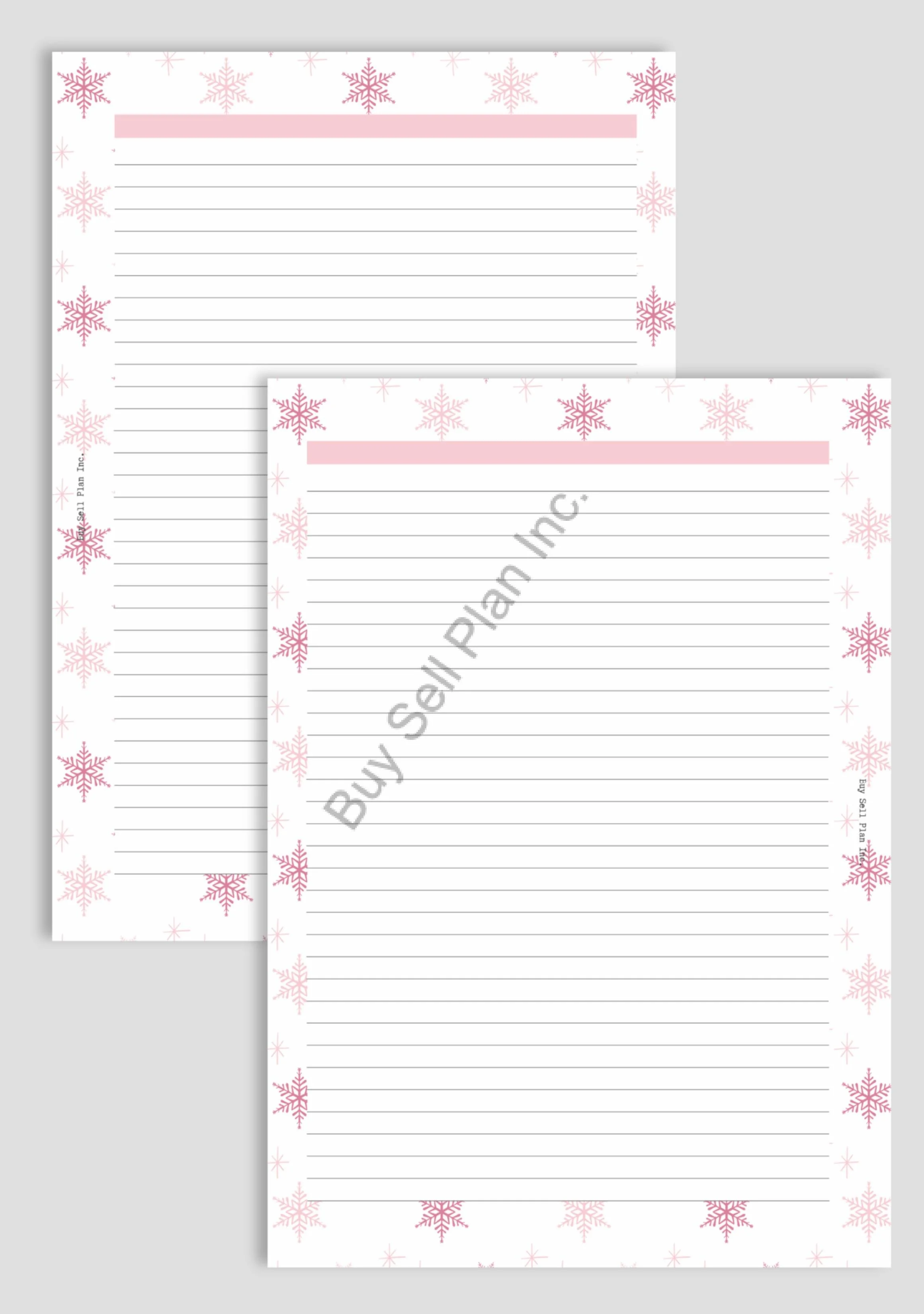 Lined Notes, Winter, Pink, Personal Wide