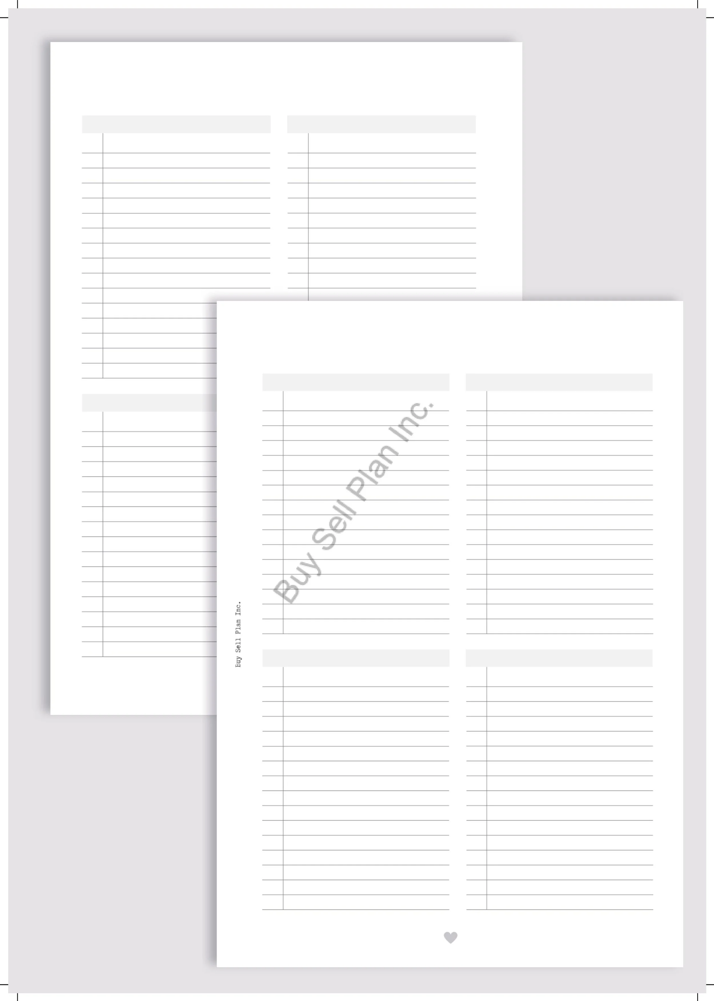 Checklist, No Titles, Grey, A5