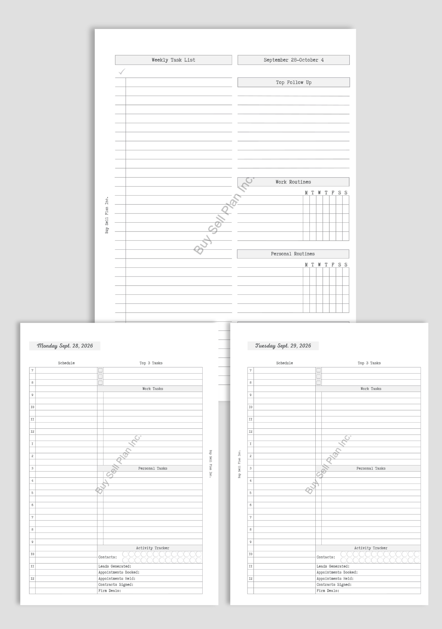 Daily (Q4-2026), Grey, Personal Wide - Sales Version - Monday Start