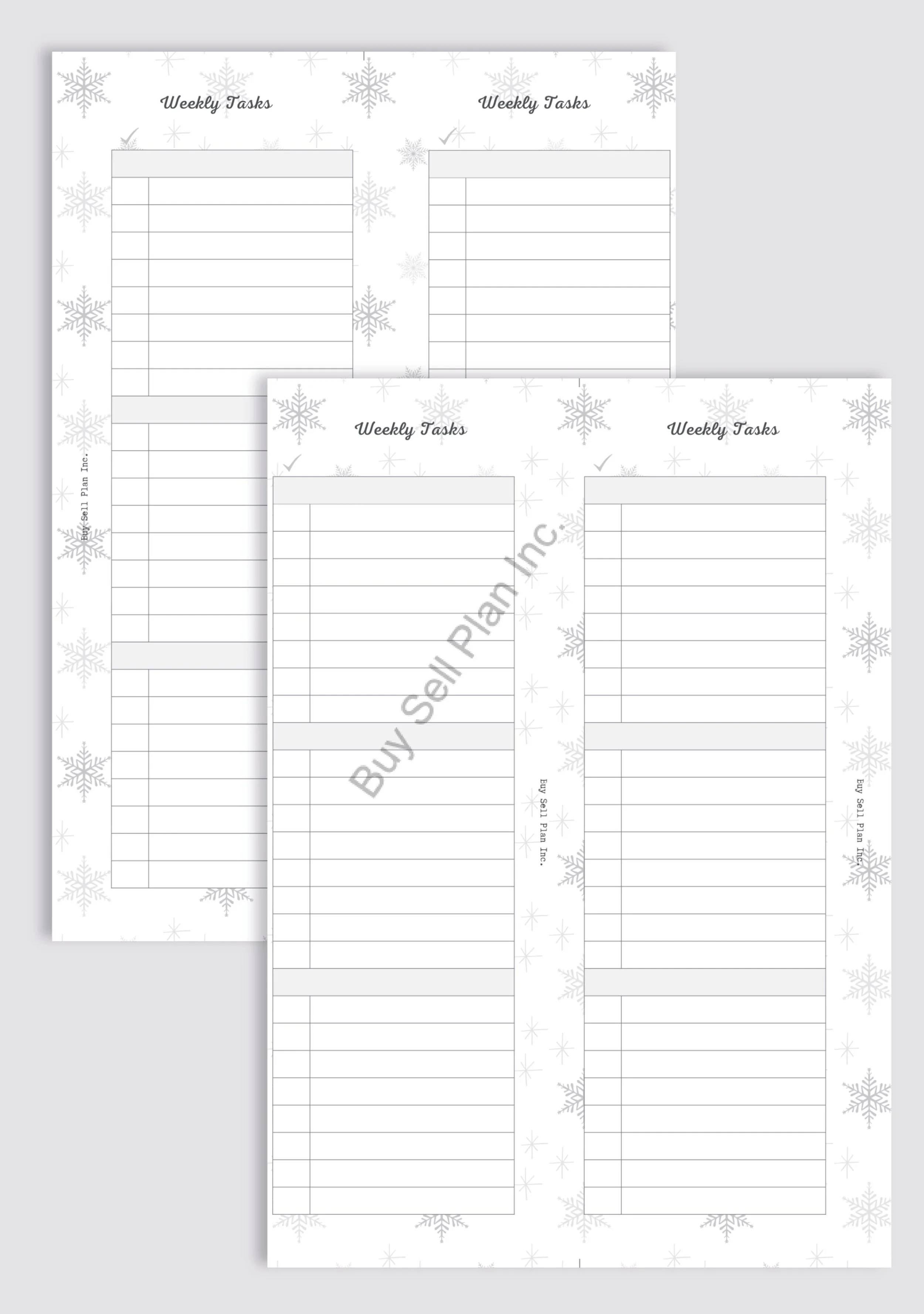 Weekly Task Card, Winter, Grey, PW/FC/P