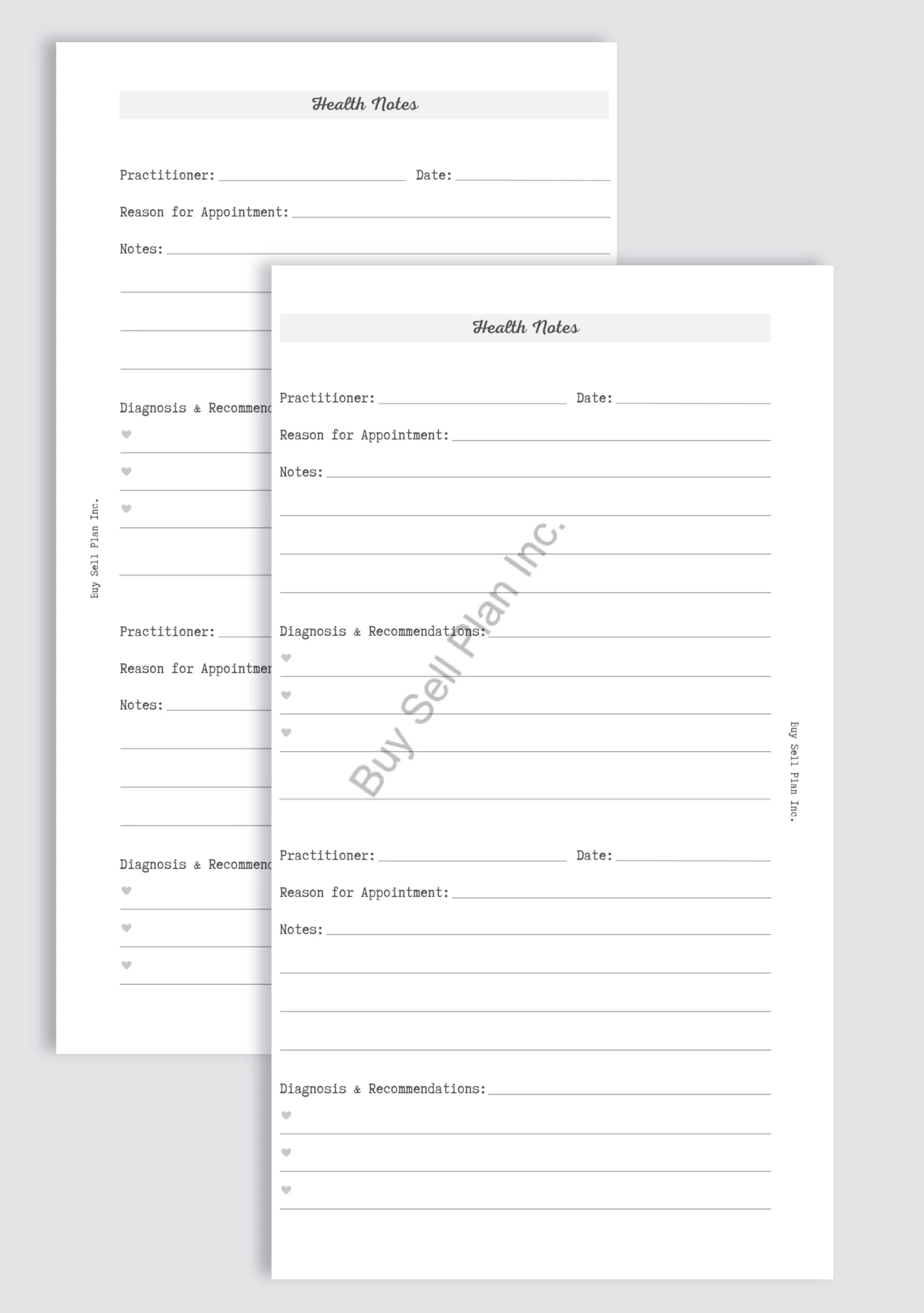 Health Notes, Grey, Personal