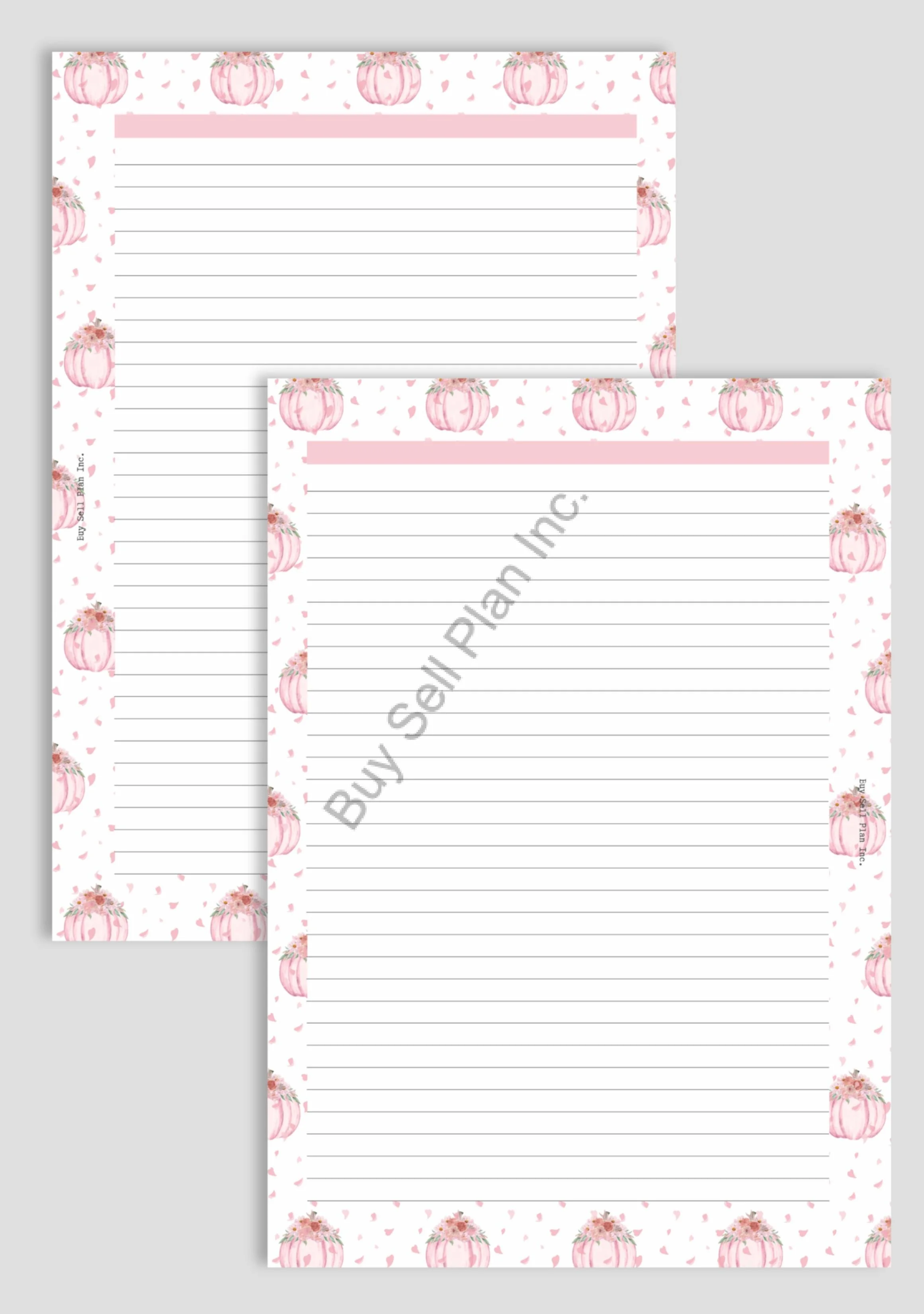 Lined Notes, Fall, Pink, Personal Wide