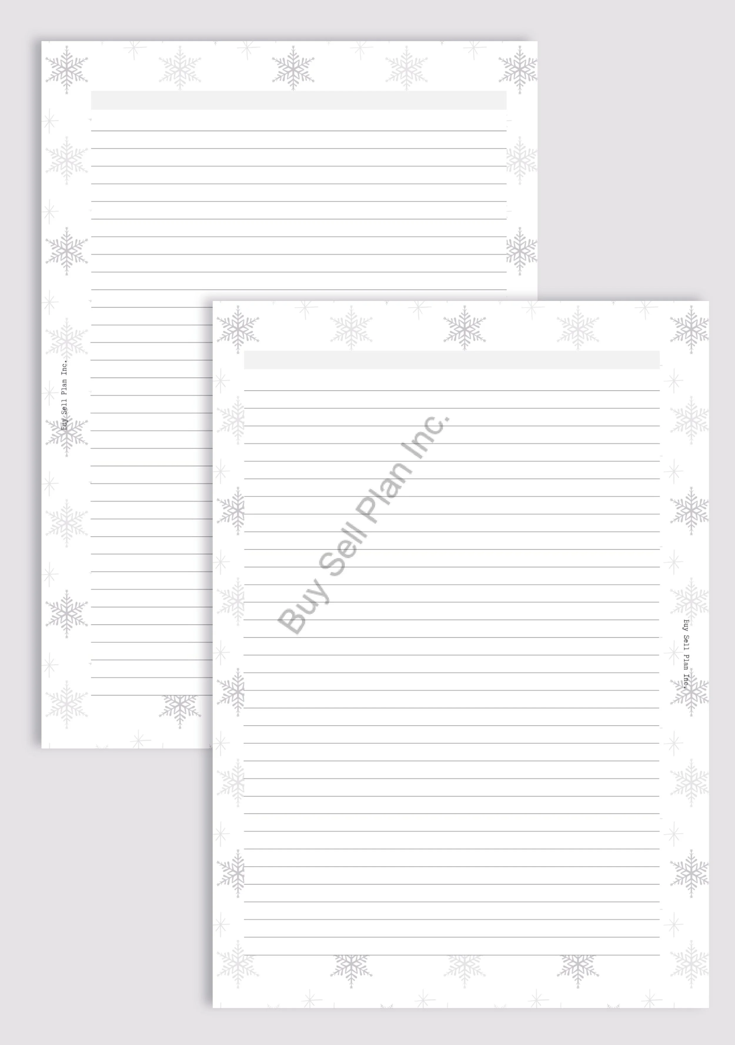 Lined Notes, Winter, Grey, Personal Wide