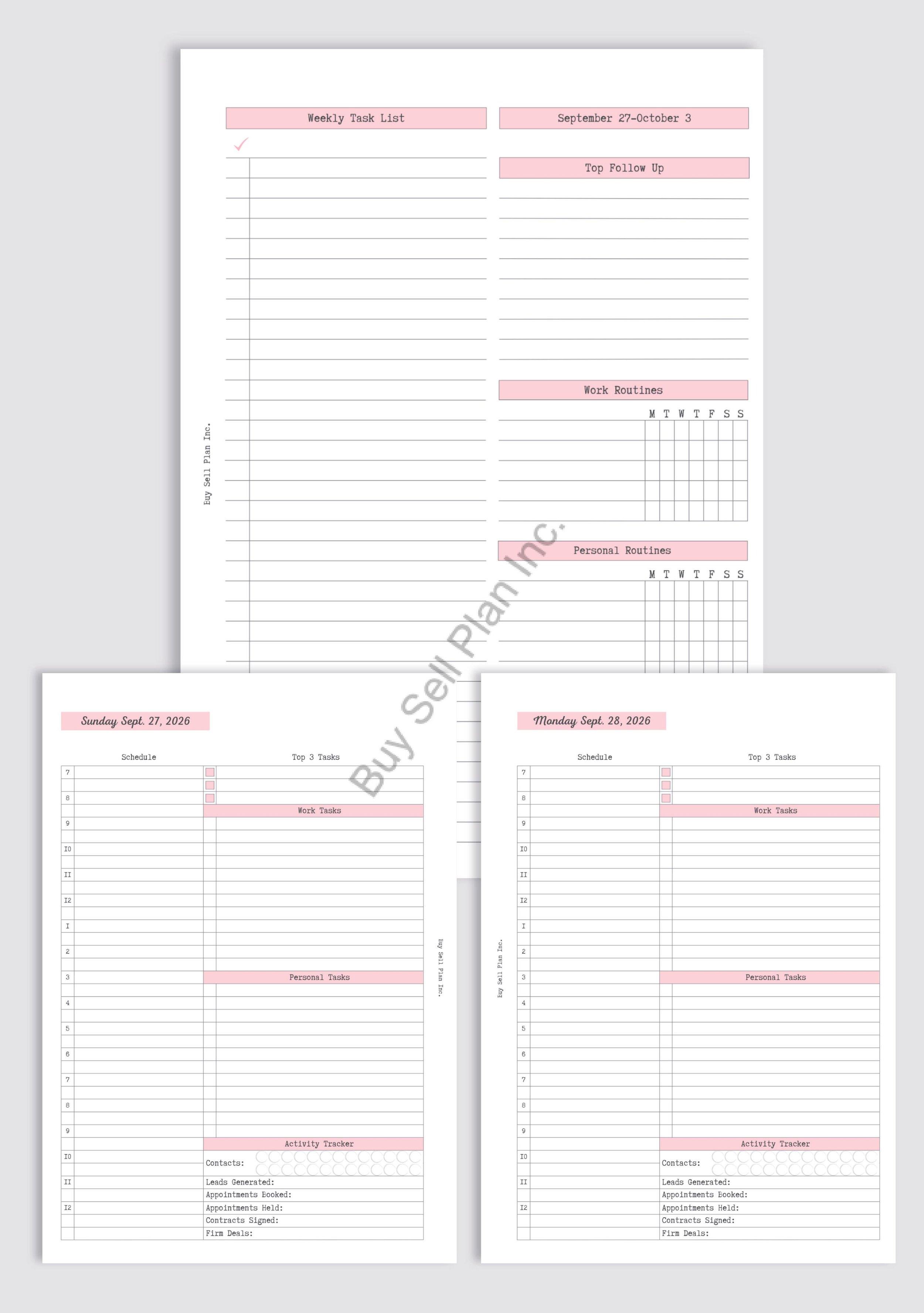 Daily (Q4-2026), Pink, PW - Sales Version - Sunday Start