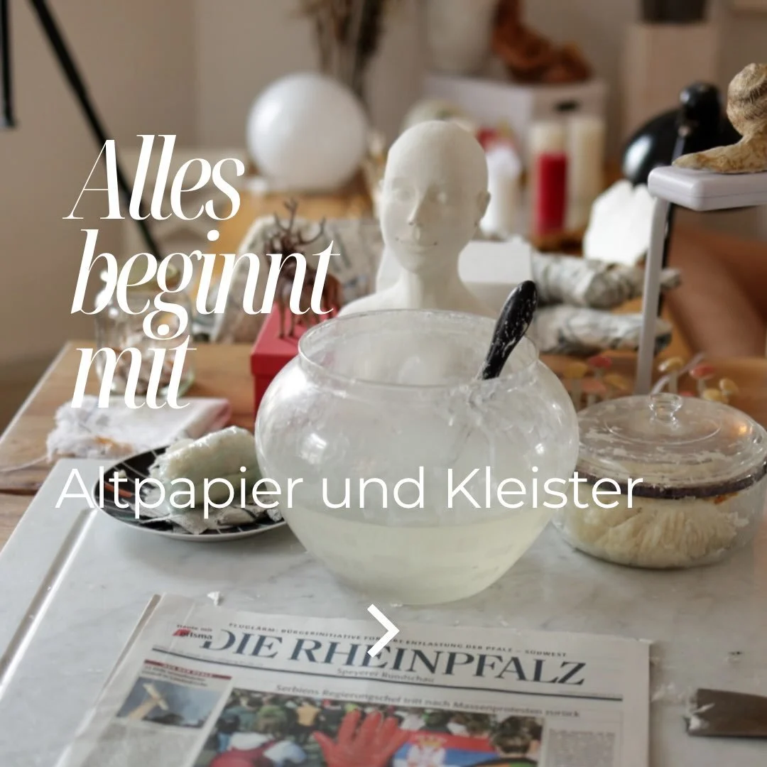 Alles beginnt mit einen Stapel alter Zeitungen und Kleister&hellip;. Kunst aus Papier