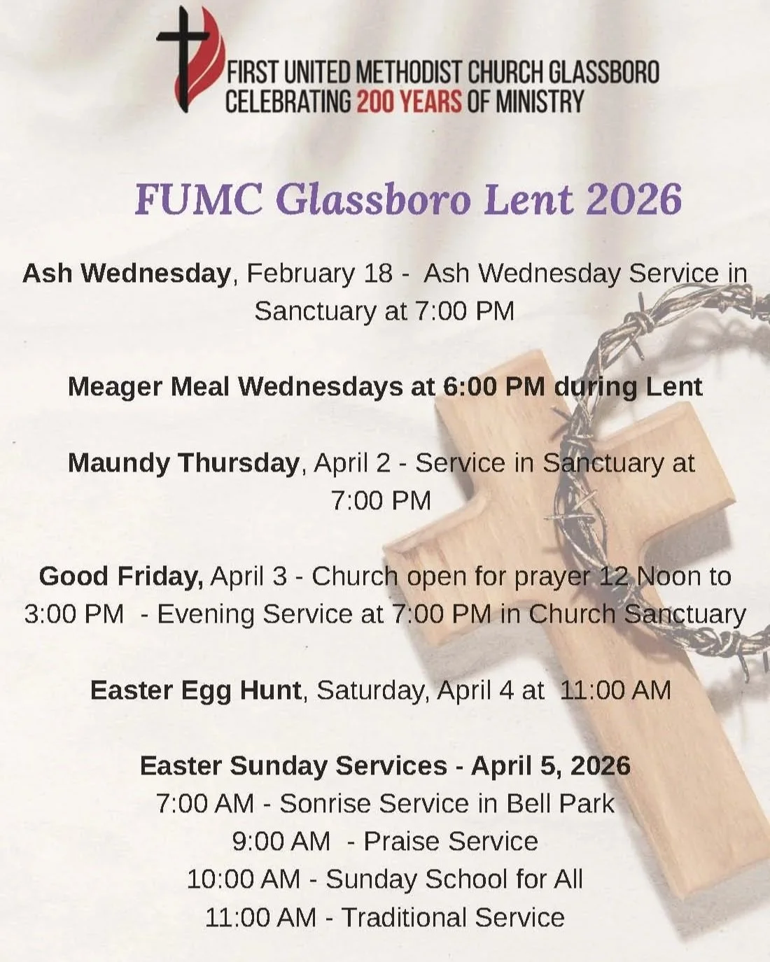 Lent 2026 Schedule