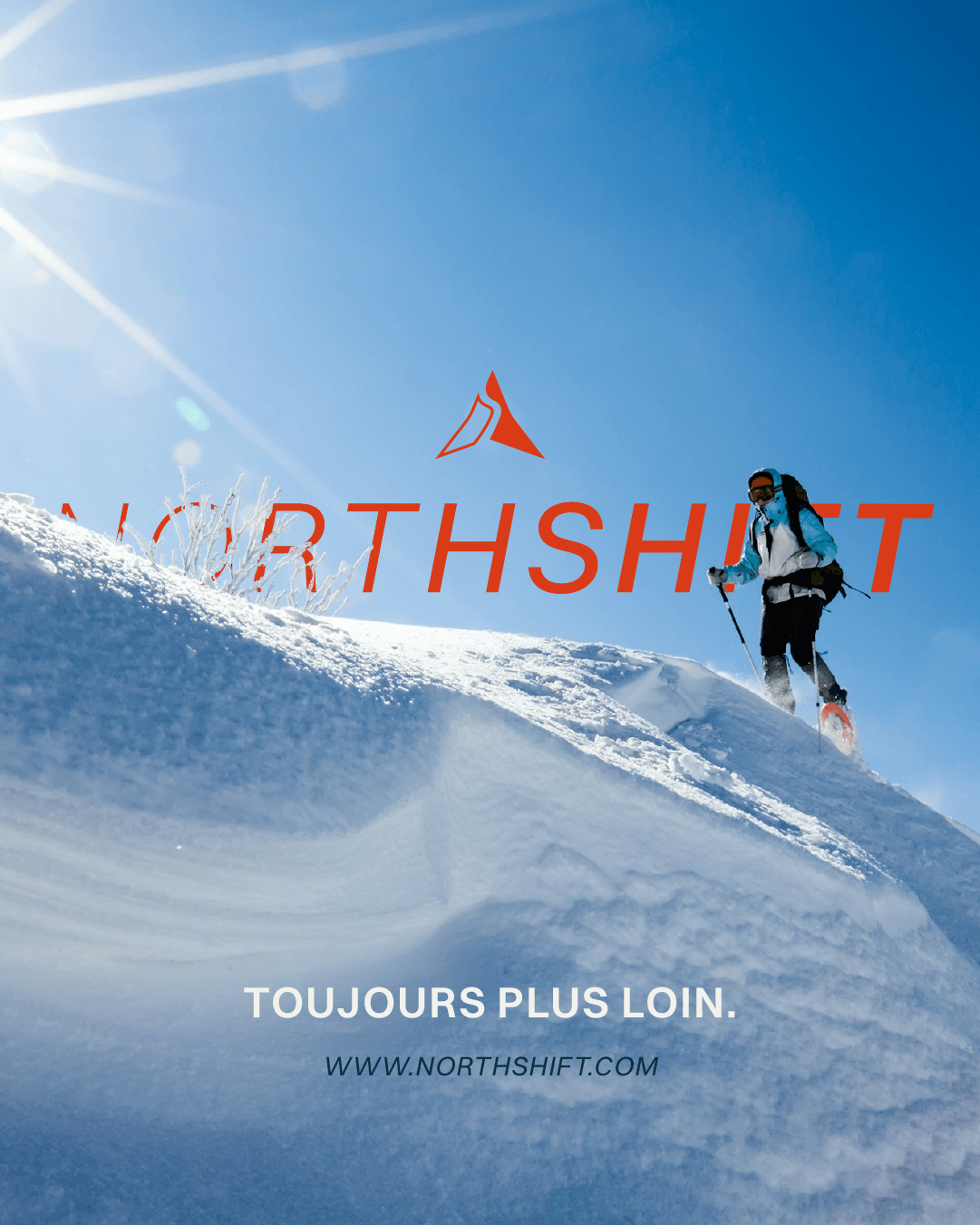 Logo principal et déclinaison avec le positionnement  de la marque de l'identité visuelle de NORTHSHIFT réalisé par le studio de design lapousse.