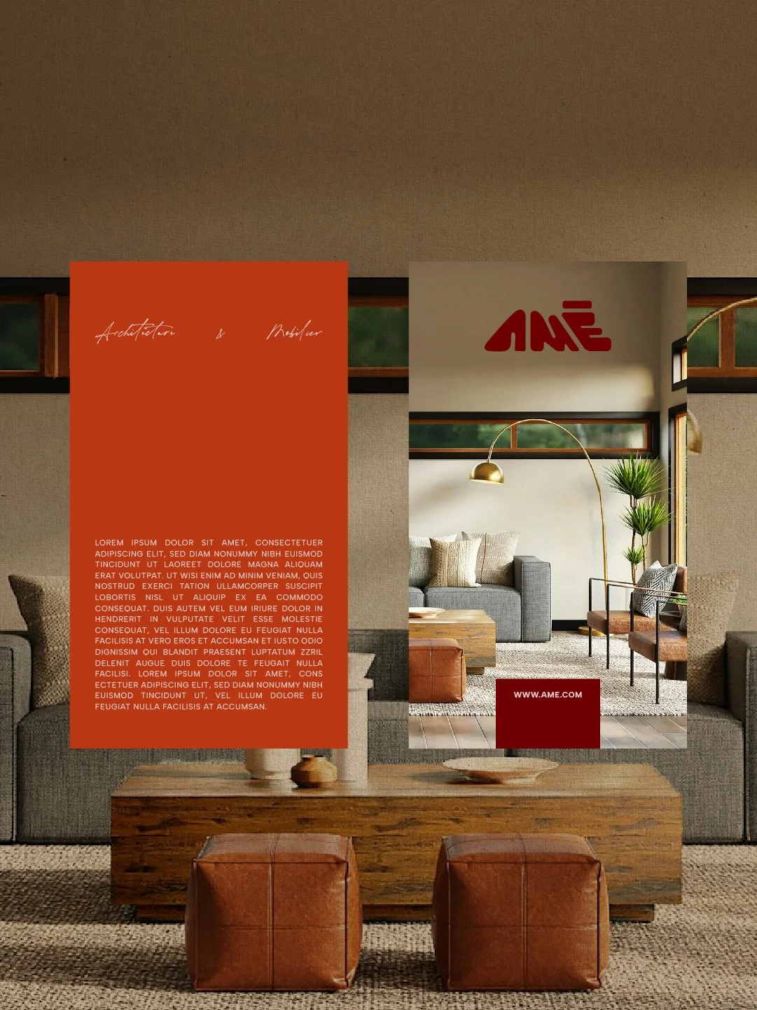 Brochure et dépliant promotionnelle avec logo de l'identité visuelle de AMÉ réalisée par le studio de design lapousse.