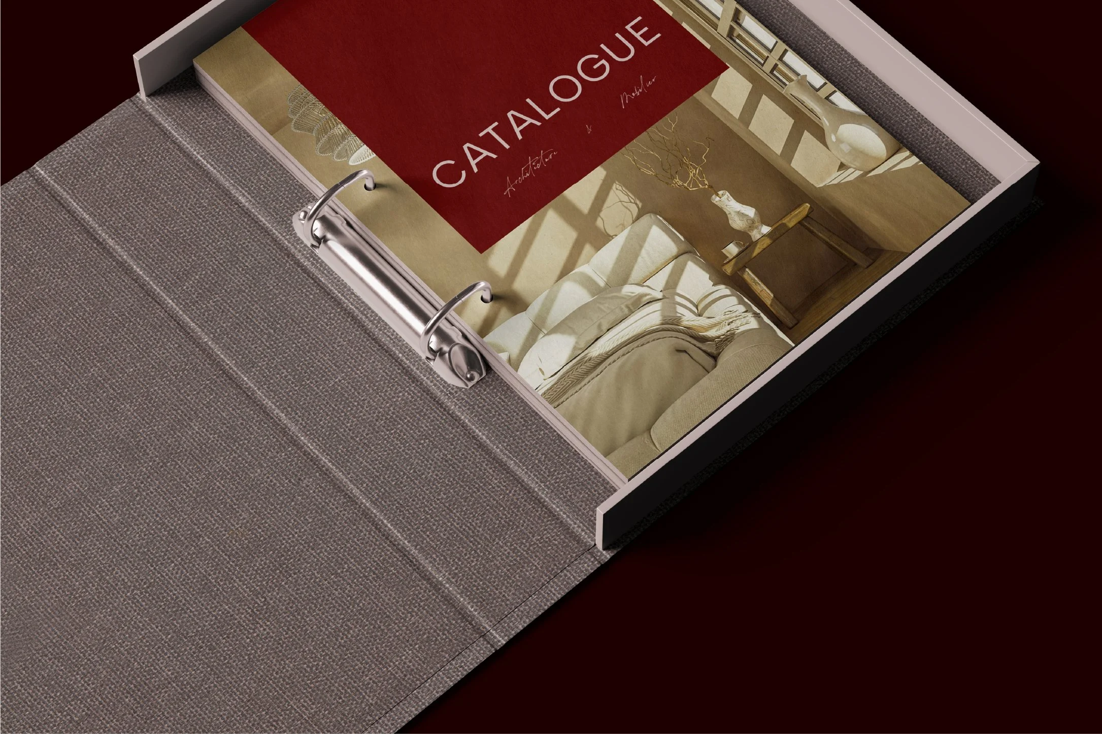 Catalogue produits des meubles et créations de l'identité visuelle de AMÉ réalisée par le studio lapousse.