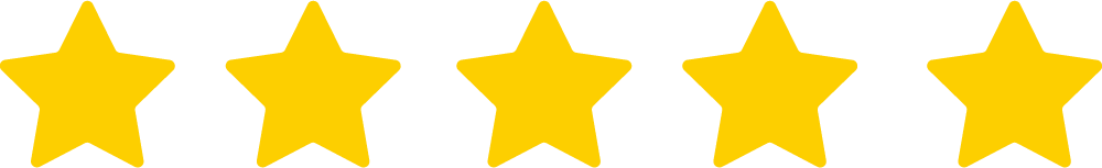 5 étoiles jaunes représentant la note du client basé sur les avis présents sur graphiste.com