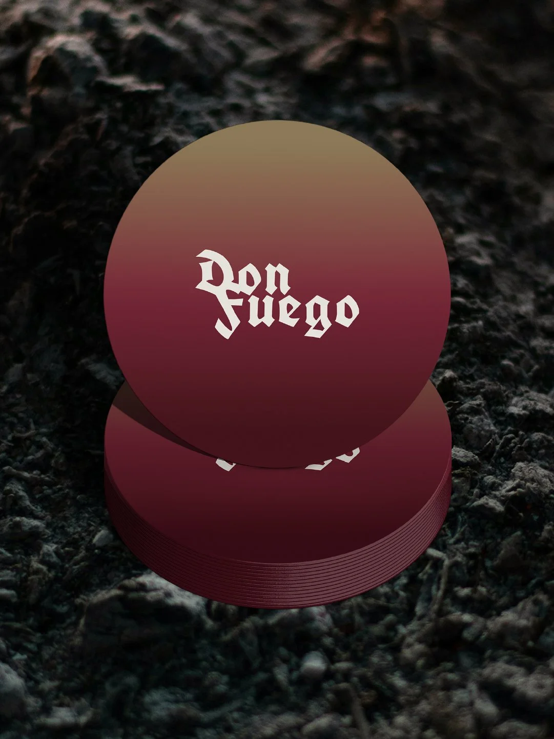 Dessous de verre du bar du restaurant de l'identité visuelle de DON FUEGO réalisée par le studio lapousse.