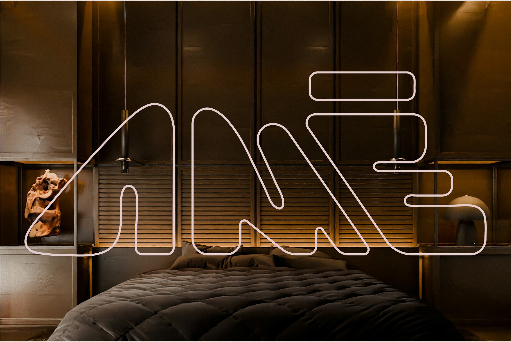 Grande affiche avec le logo de la marque de l'identité visuelle de AMÉ réalisée par le studio de création lapousse.