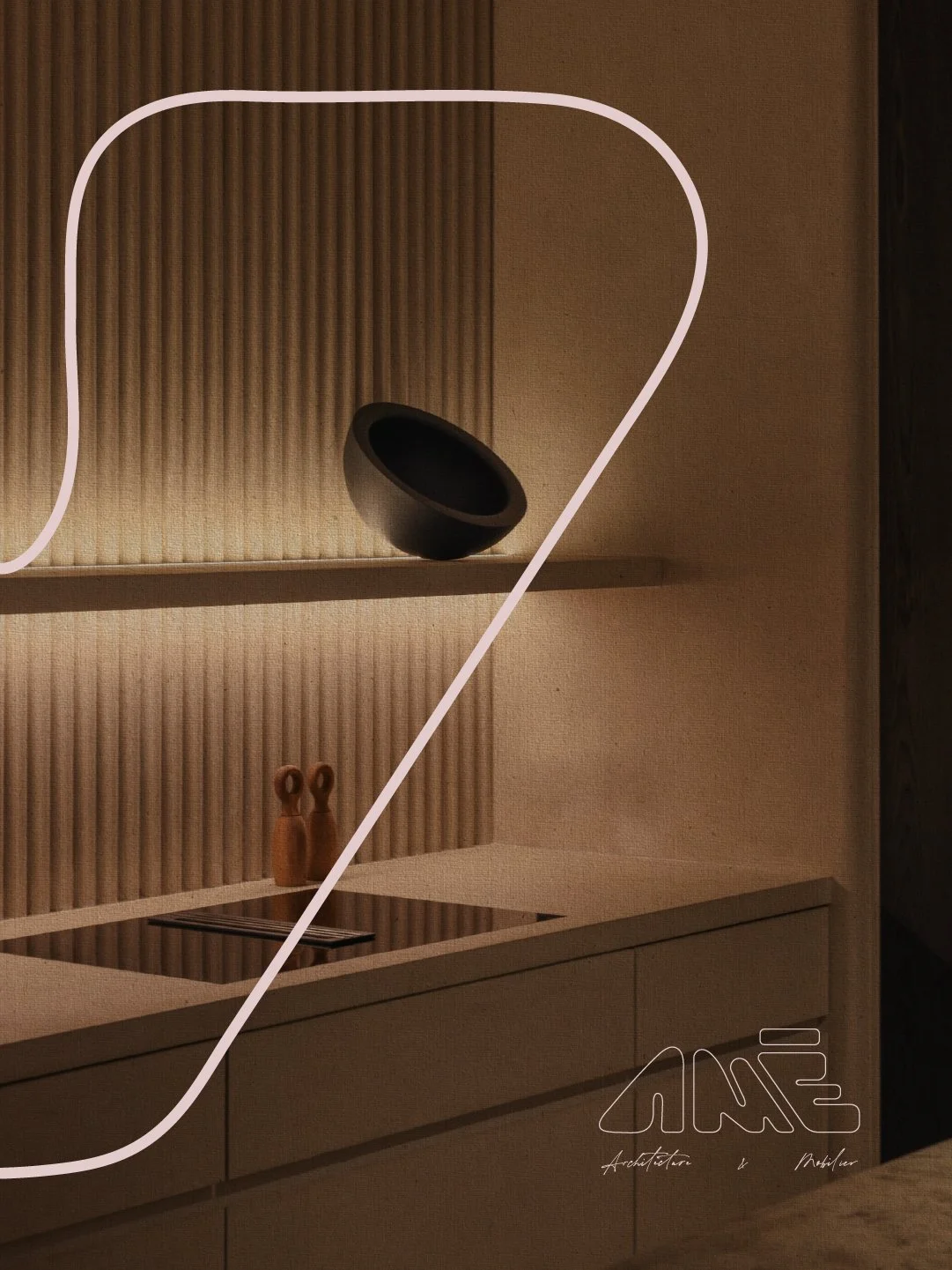 Mise en page avec le sublogo de l'entreprise de l'identité visuelle de AMÉ réalisée par le studio design lapousse.