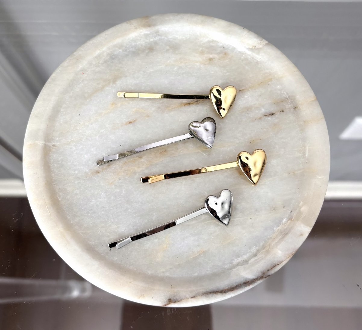 HEART BARRETTES- SET OF TWO